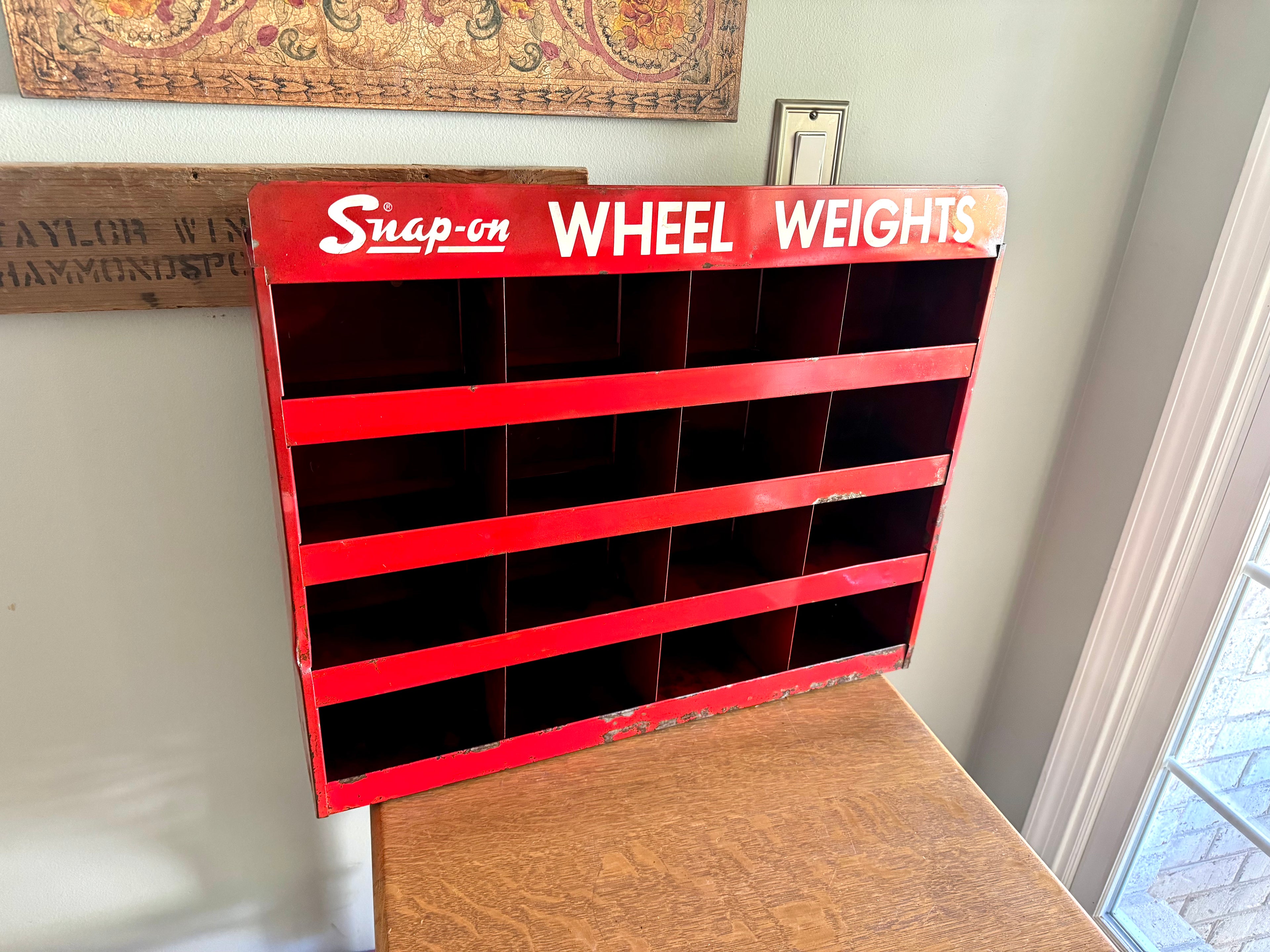 Vintage Industrial Red Snap-on Storage Shelf Unit