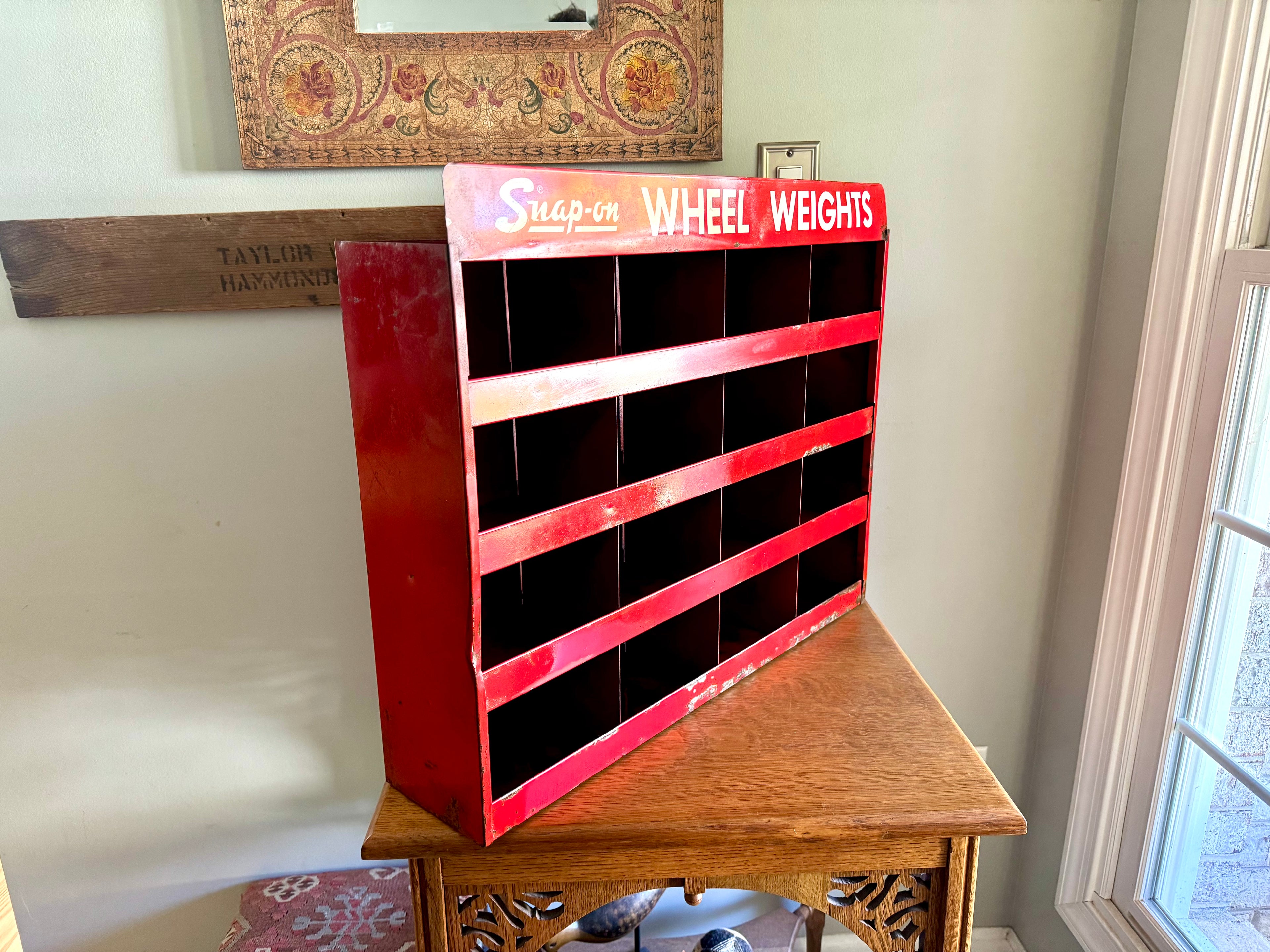 Vintage Industrial Red Snap-on Storage Shelf Unit