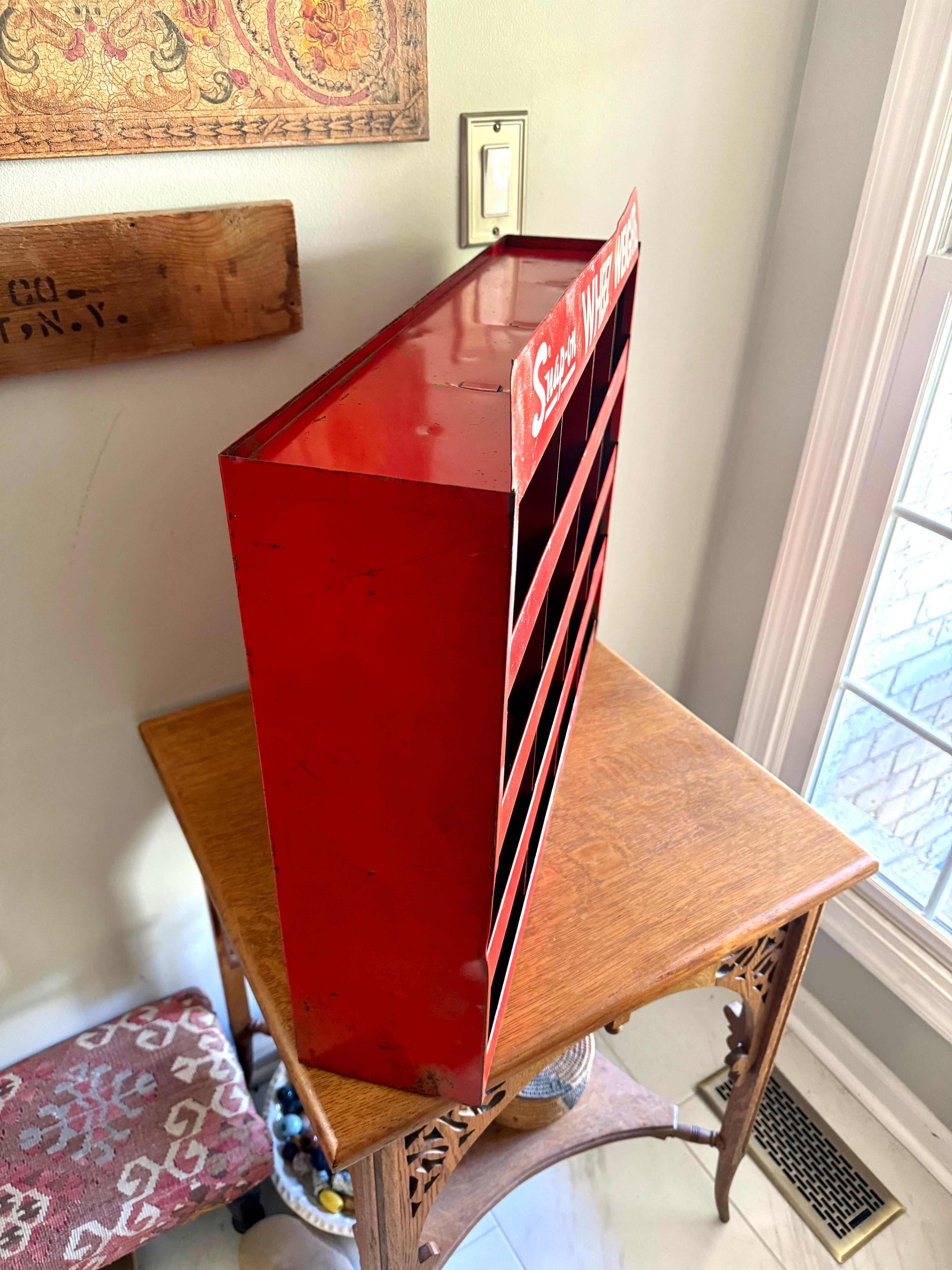 Vintage Industrial Red Snap-on Storage Shelf Unit