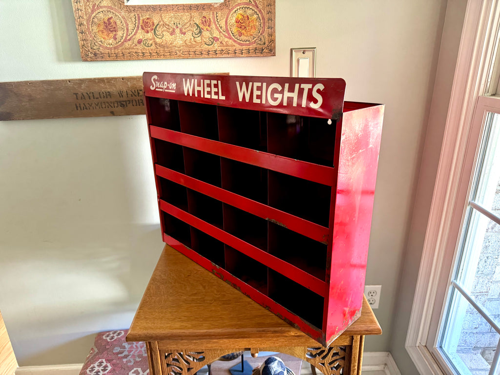 Vintage Industrial Red Snap-on Storage Shelf Unit
