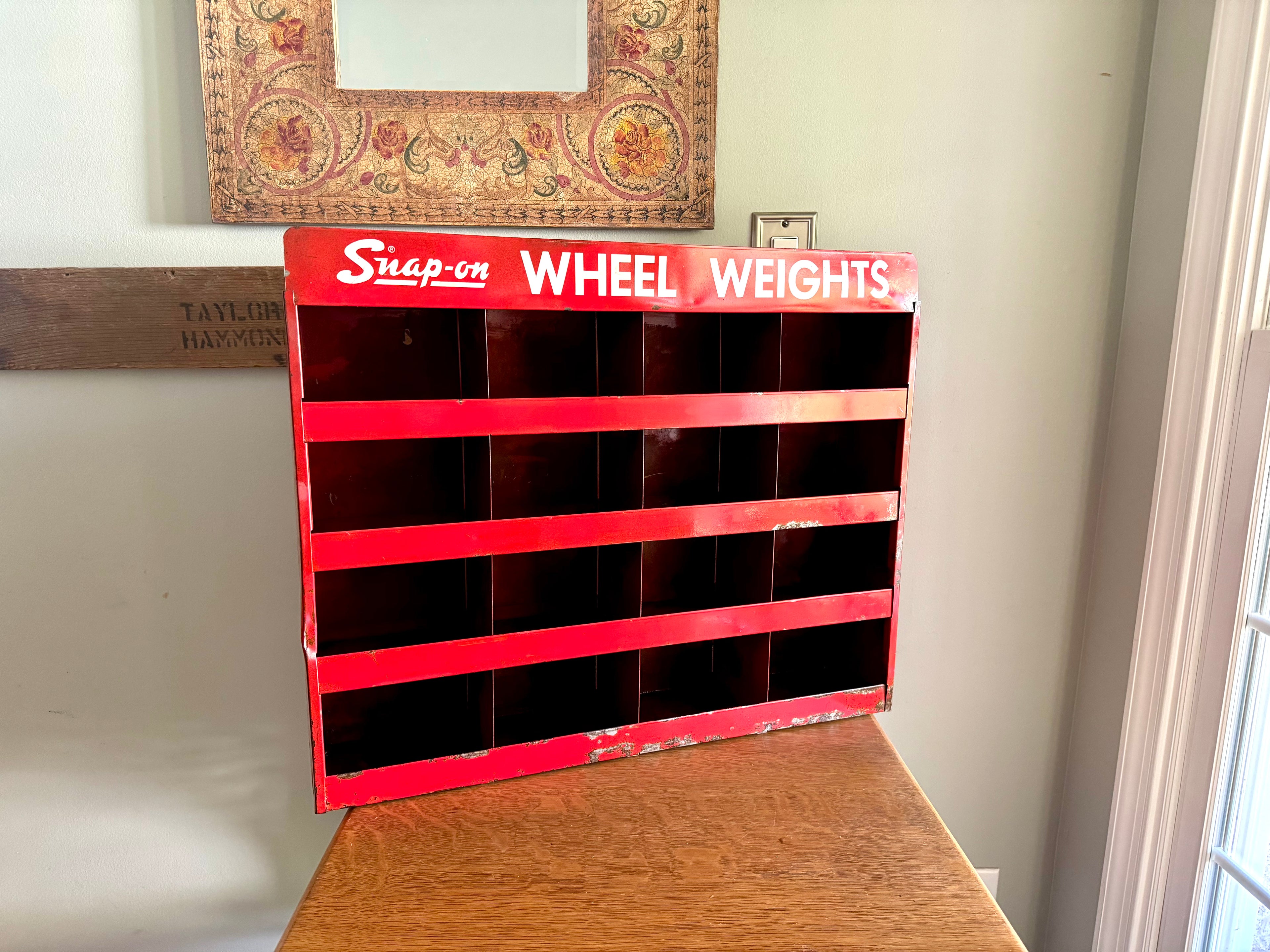 Vintage Industrial Red Snap-on Storage Shelf Unit