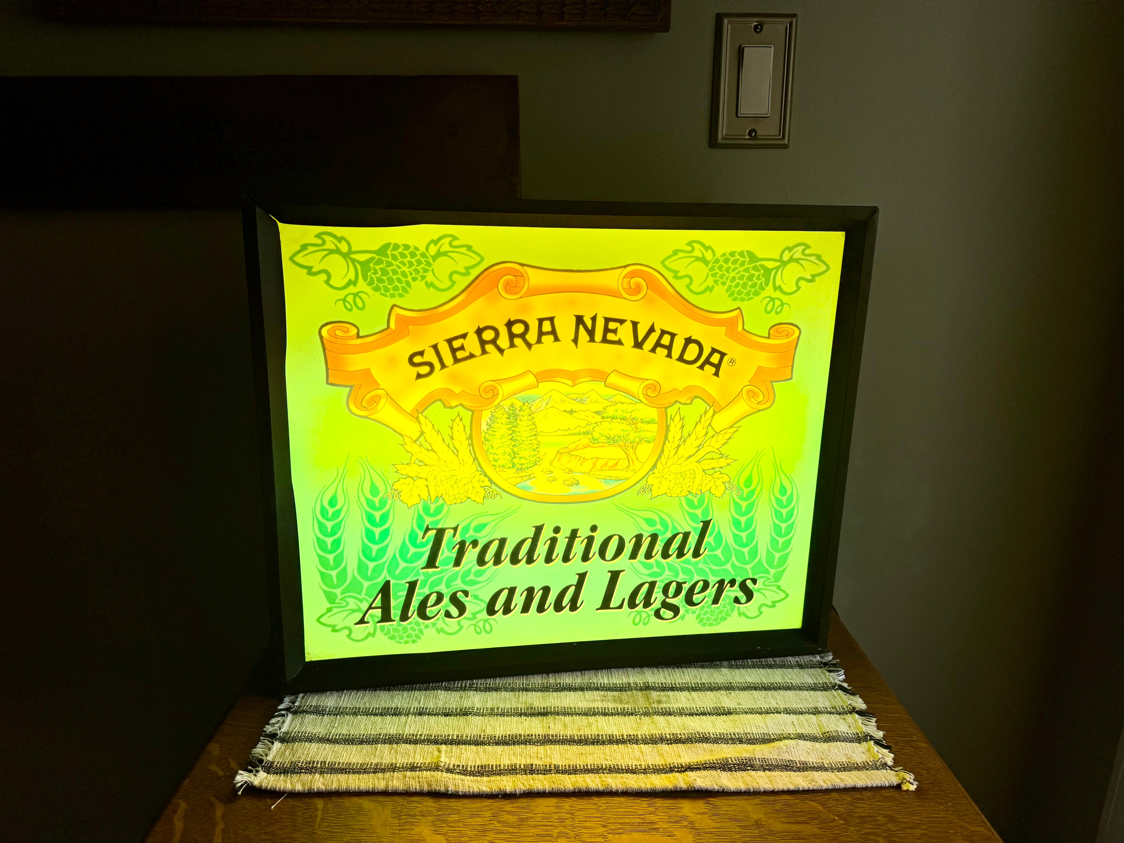 Vintage Sierra Nevada Lighted Advertisement Sign | Traditional Ales and Lagers Lighted Sign