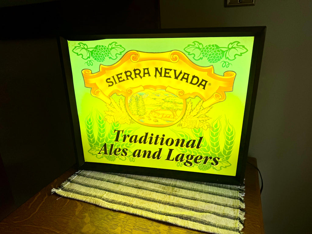 Vintage Sierra Nevada Lighted Advertisement Sign | Traditional Ales and Lagers Lighted Sign