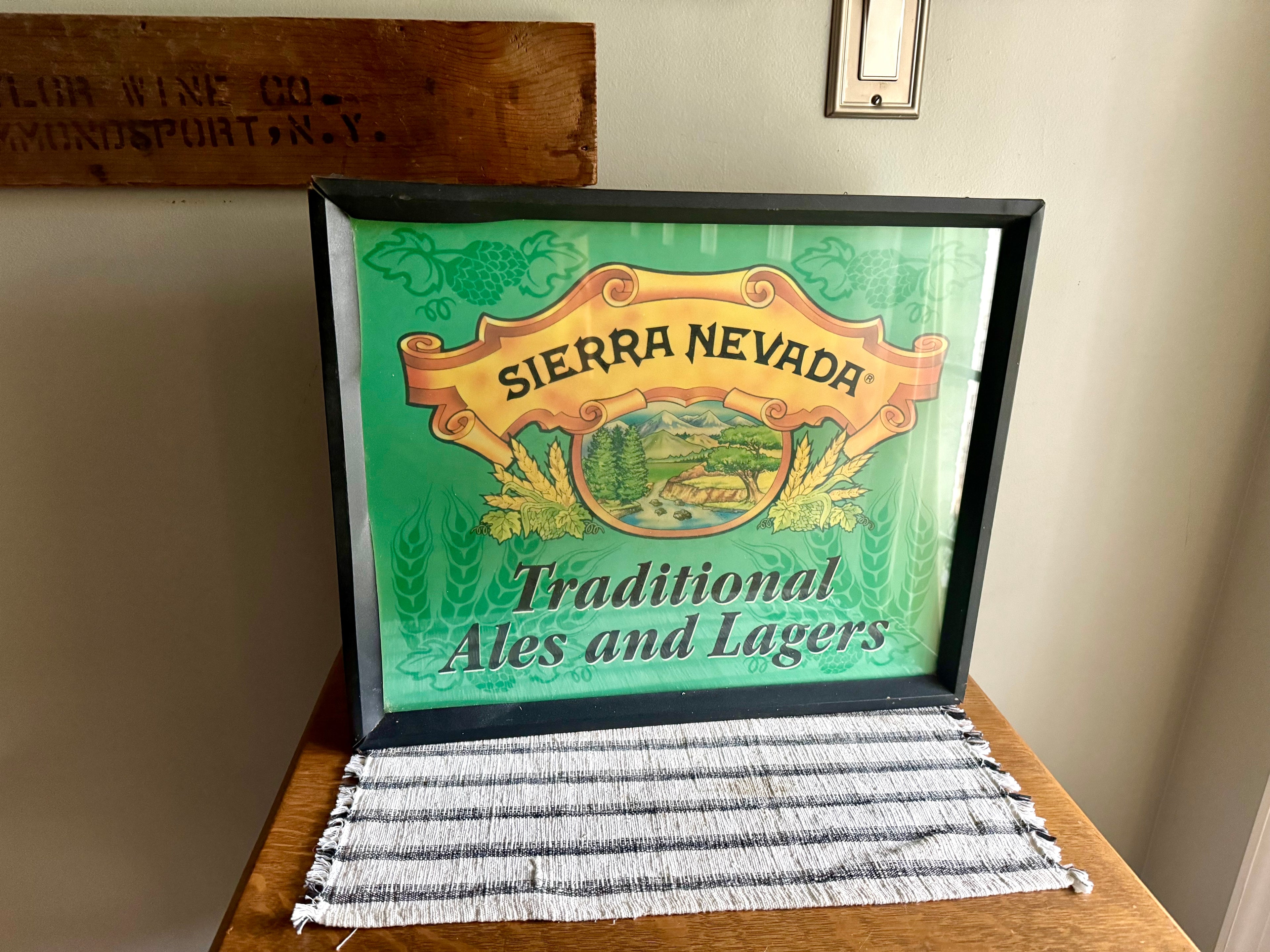Vintage Sierra Nevada Lighted Advertisement Sign | Traditional Ales and Lagers Lighted Sign