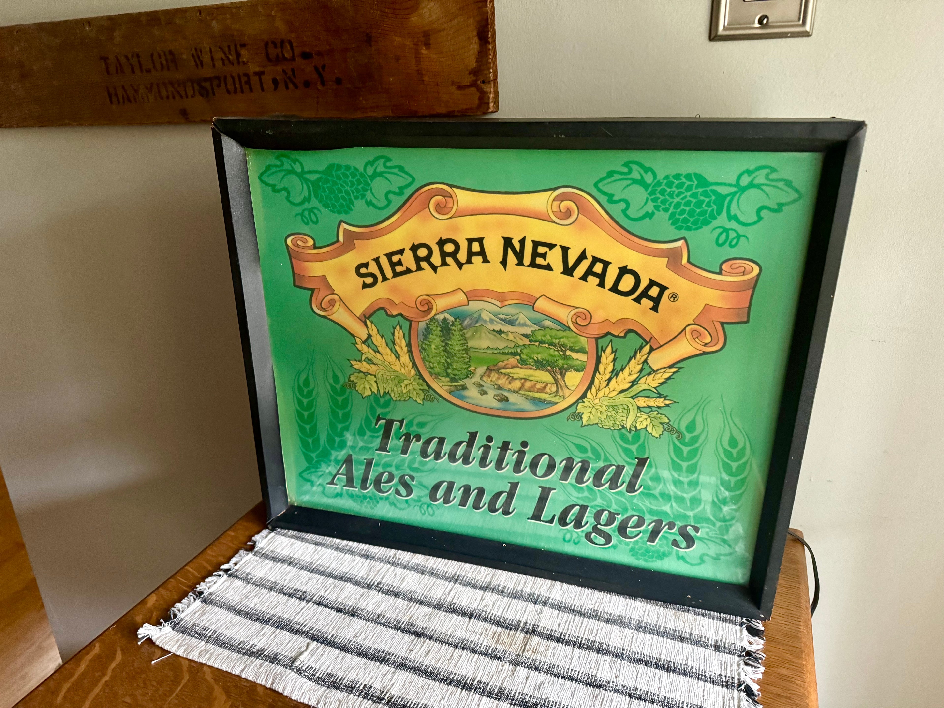 Vintage Sierra Nevada Lighted Advertisement Sign | Traditional Ales and Lagers Lighted Sign