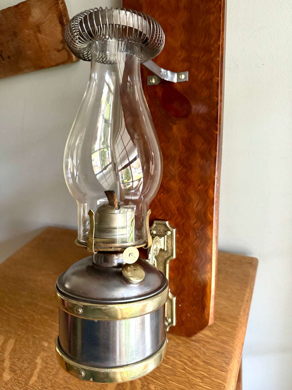 Antique Adams & Westlake Co. Railroad Car Wall Mount Oil Lamp | Railroad Car Oil Lantern