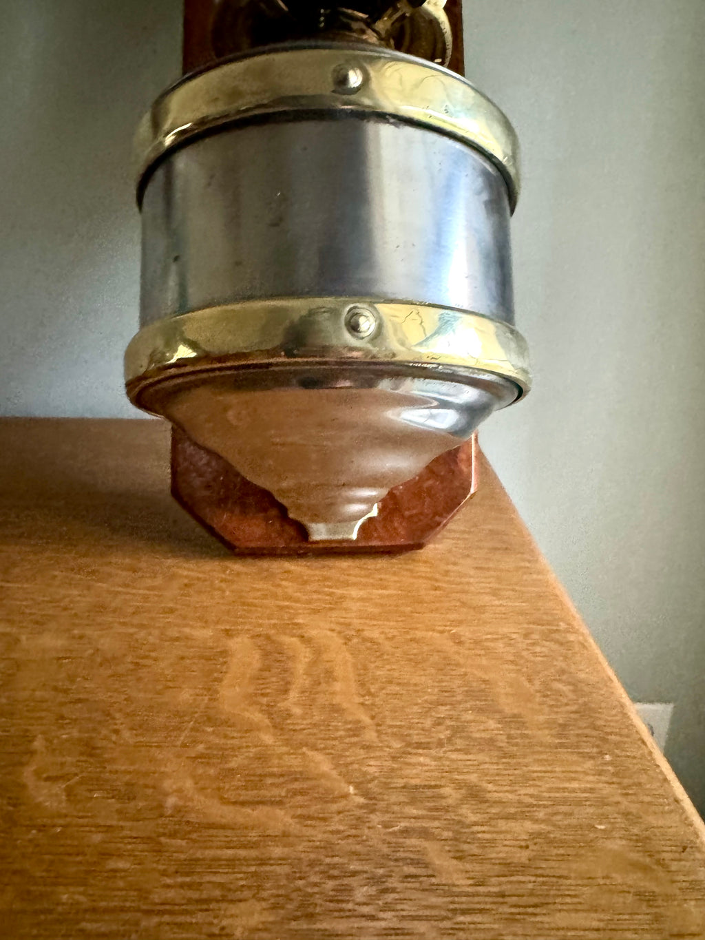 Antique Adams & Westlake Co. Railroad Car Wall Mount Oil Lamp | Railroad Car Oil Lantern