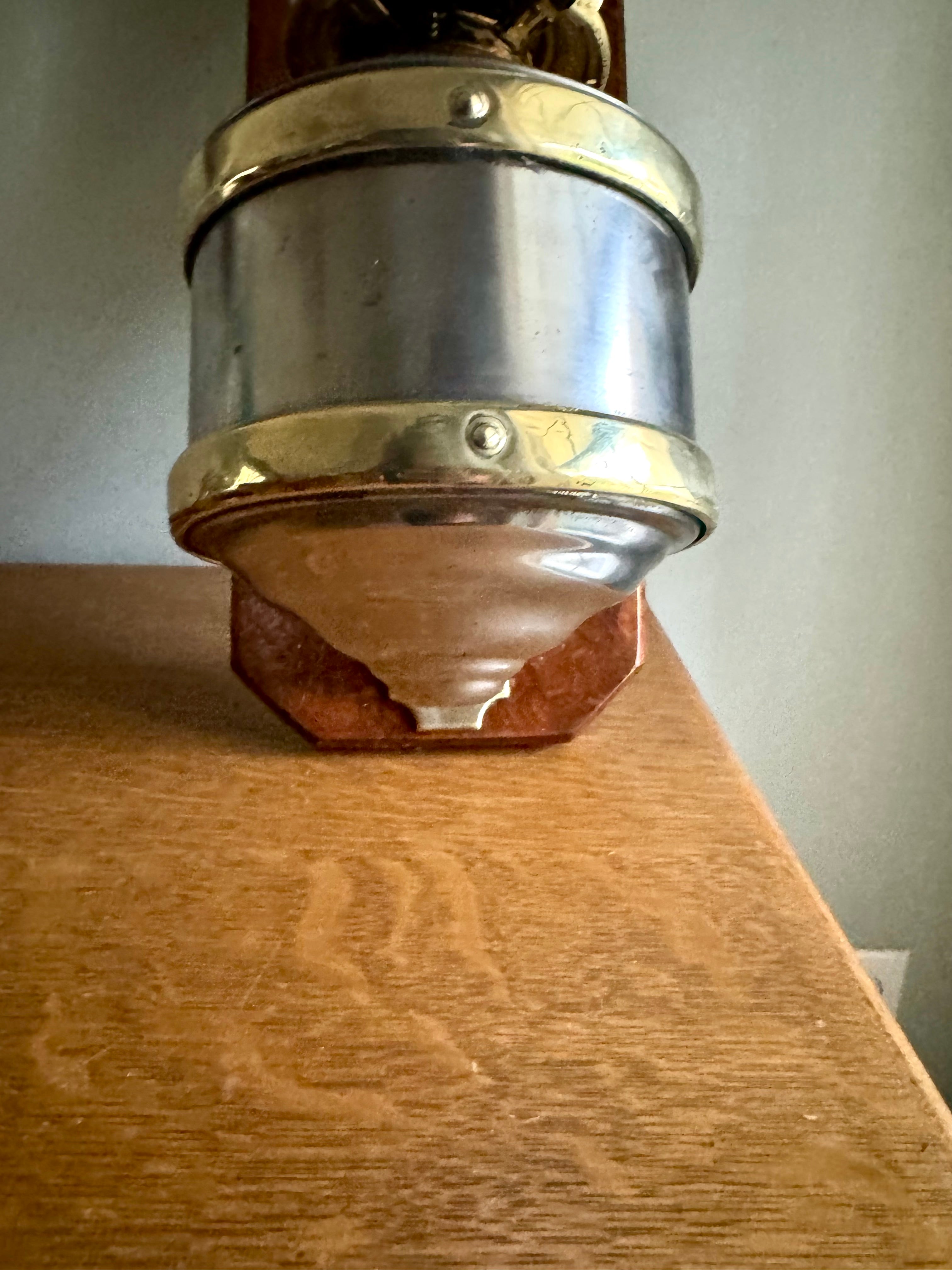 Antique Adams & Westlake Co. Railroad Car Wall Mount Oil Lamp | Railroad Car Oil Lantern