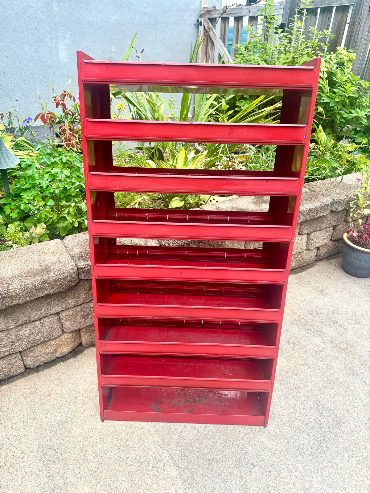Industrial Red Metal Organizer Bin Cabinet ~ Organizer Cabinet