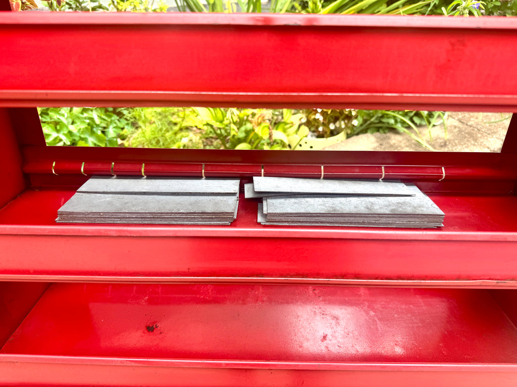 Industrial Red Metal Organizer Bin Cabinet ~ Organizer Cabinet