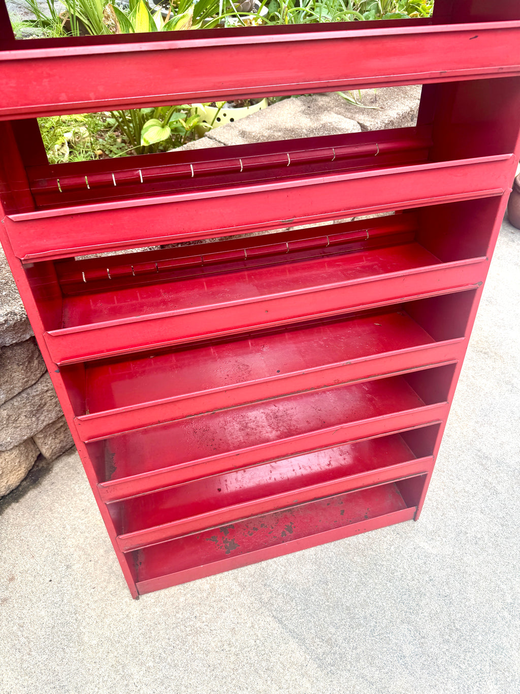 Industrial Red Metal Organizer Bin Cabinet ~ Organizer Cabinet