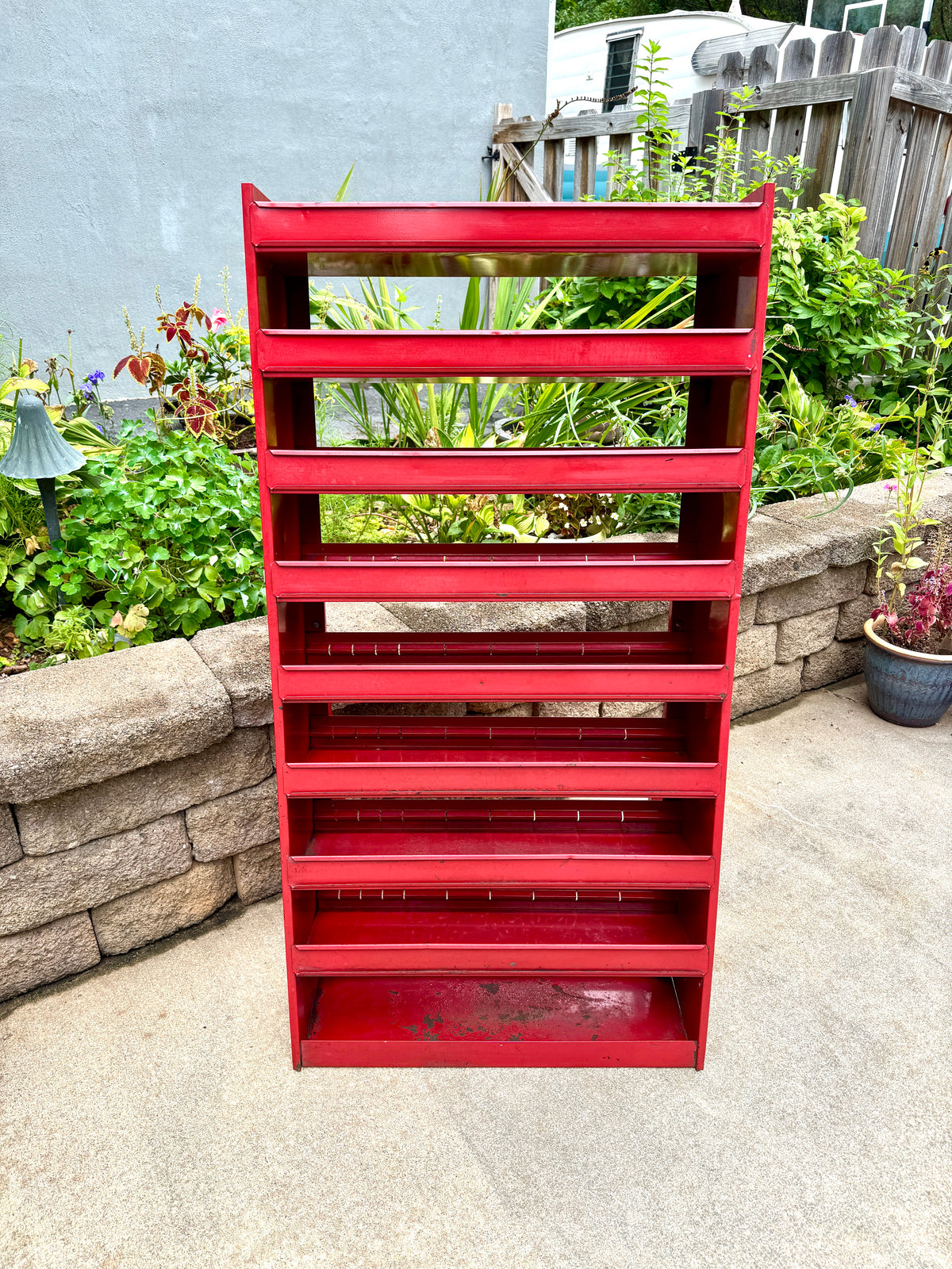 Industrial Red Metal Organizer Bin Cabinet ~ Organizer Cabinet