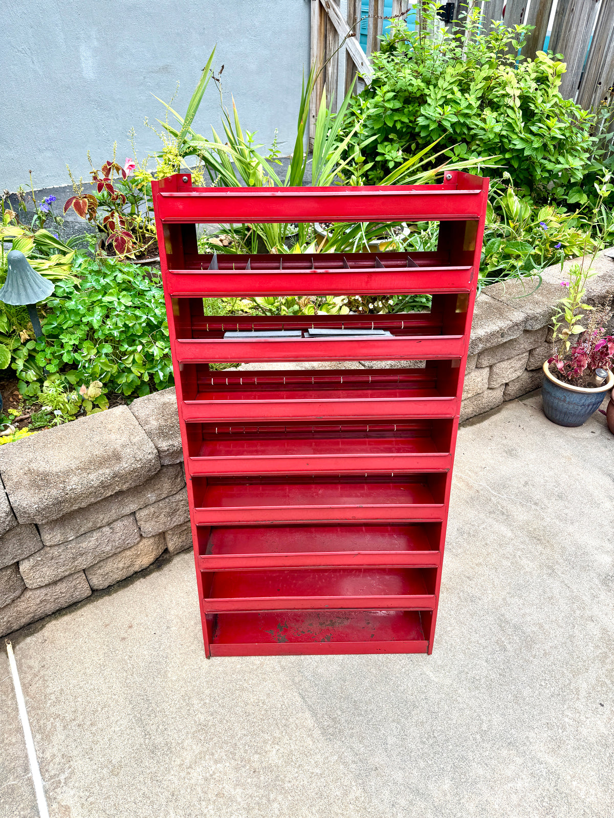 Industrial Red Metal Organizer Bin Cabinet ~ Organizer Cabinet