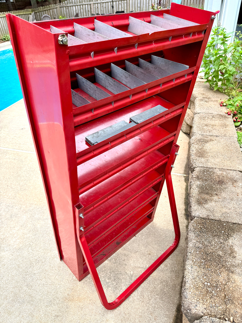 Industrial Red Metal Organizer Bin Cabinet ~ Organizer Cabinet