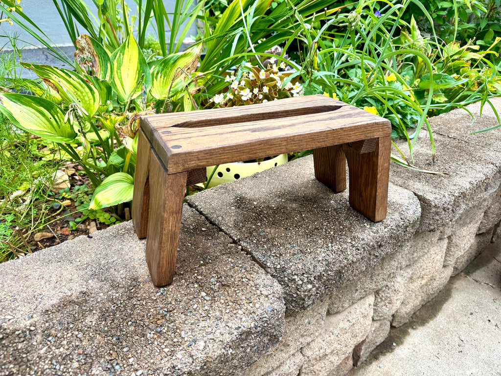 Vtg Wooden Step Stool ~ Solid Wood Step Stool ~ Unique Step-Stool