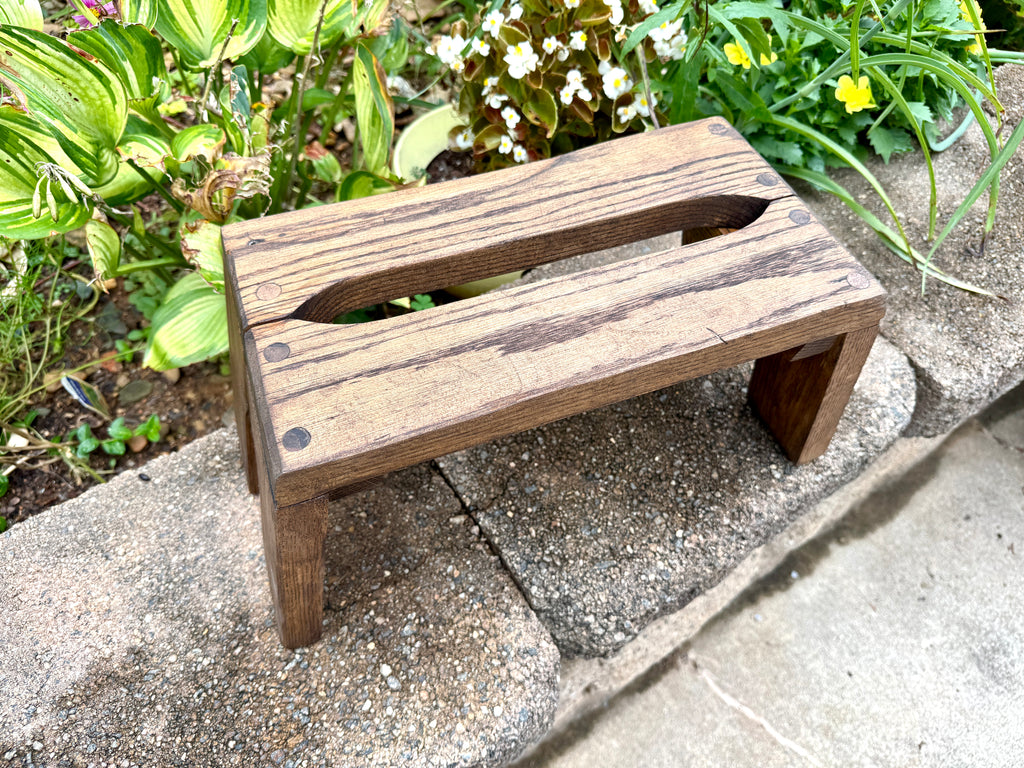 Vtg Wooden Step Stool ~ Solid Wood Step Stool ~ Unique Step-Stool