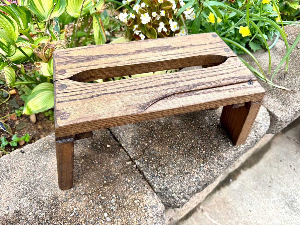 Vtg Wooden Step Stool ~ Solid Wood Step Stool ~ Unique Step-Stool