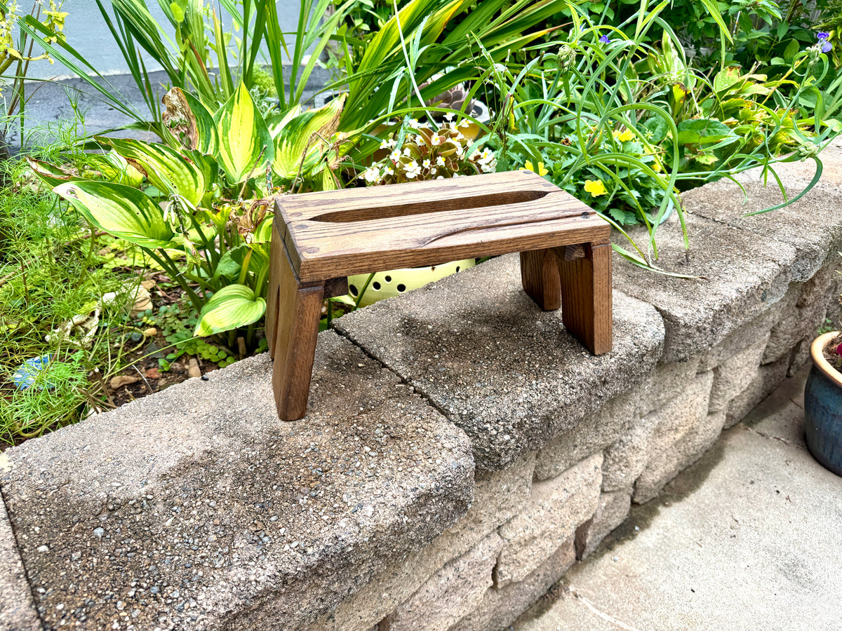 Vtg Wooden Step Stool ~ Solid Wood Step Stool ~ Unique Step-Stool