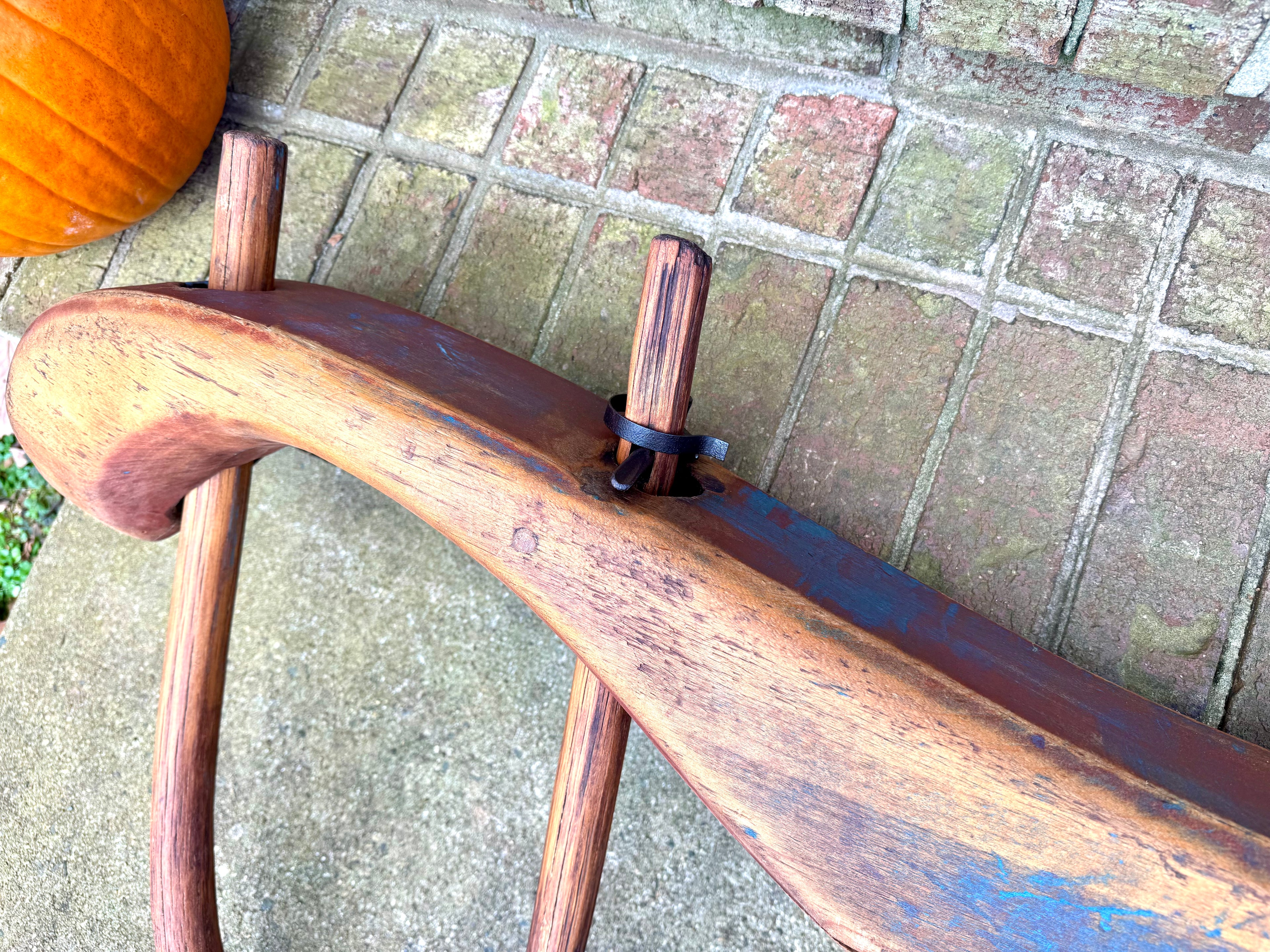 Antique Double Ox Yoke | Large Ox Yoke | Rustic Wood and Steel Double Ox Yoke | Large Primitive Handmade Double Oxen Yoke | Farmhouse Decor