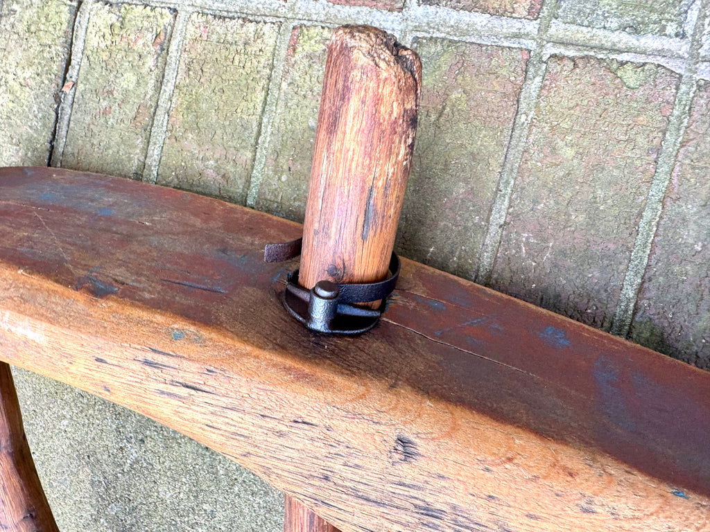 Antique Double Ox Yoke | Large Ox Yoke | Rustic Wood and Steel Double Ox Yoke | Large Primitive Handmade Double Oxen Yoke | Farmhouse Decor