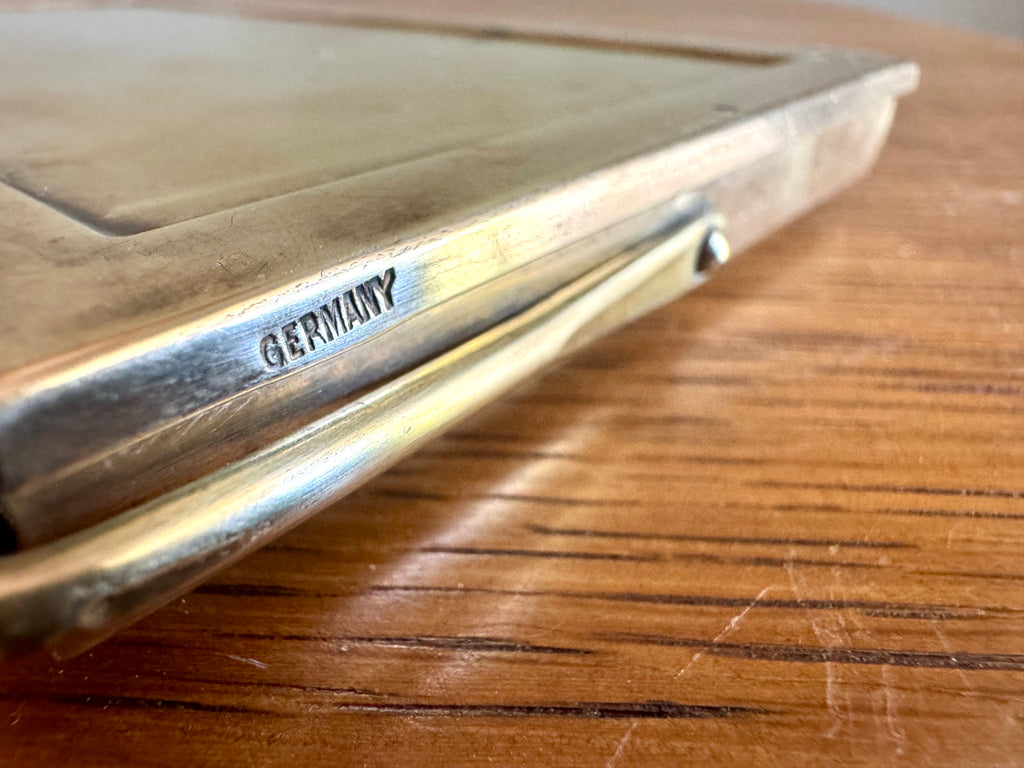 Antique Weimer Era Germany Bronze/Brass Notebook Case ~ Brass Scoring Case with Johan Faber Memorandum Pencil