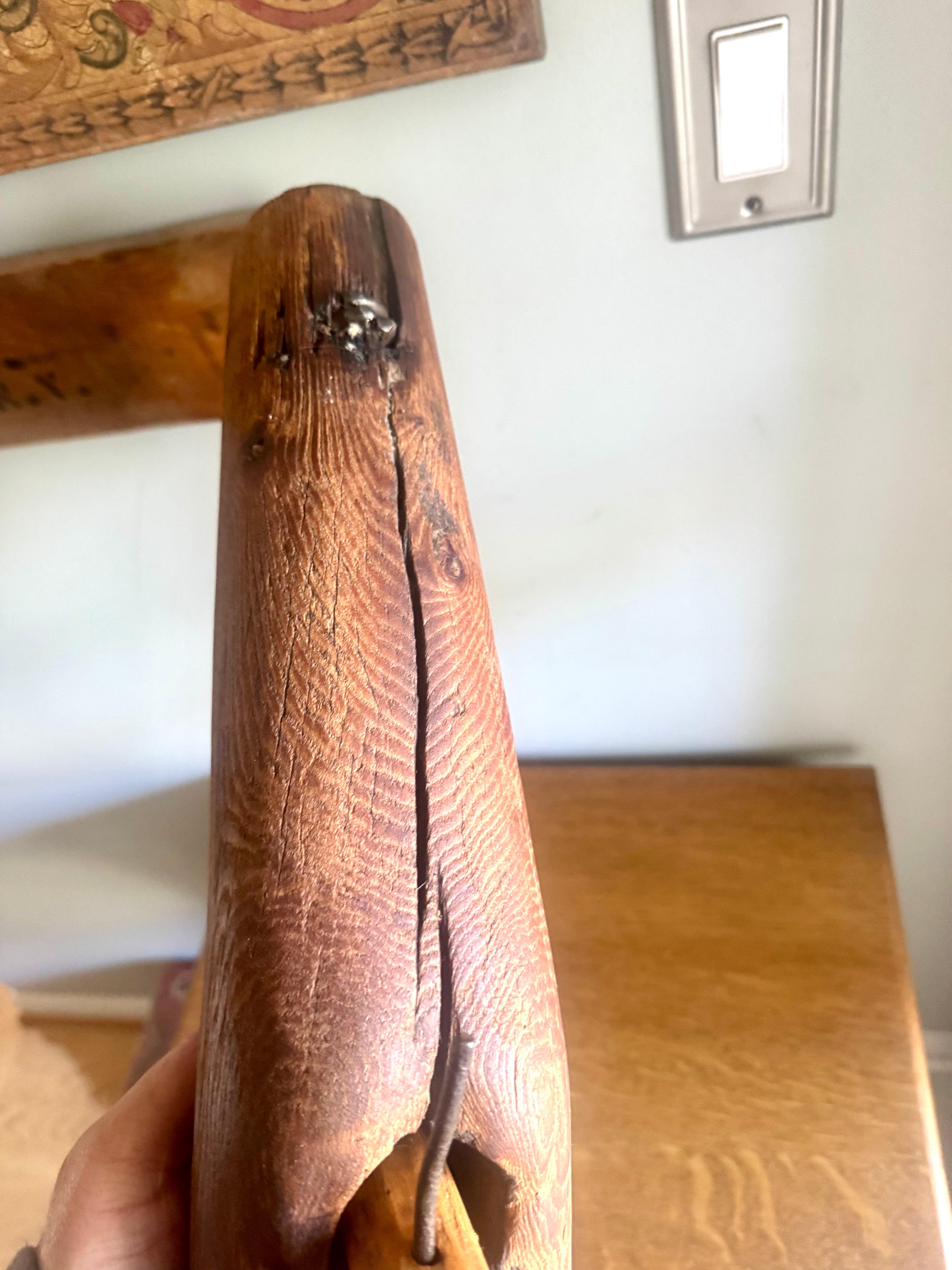 Antique Single Ox Yoke | Large Ox Yoke | Rustic Wood and Steel Single Ox Yoke | Small Primitive Handmade Oxen Yoke | Farmhouse Decor | Western Decor