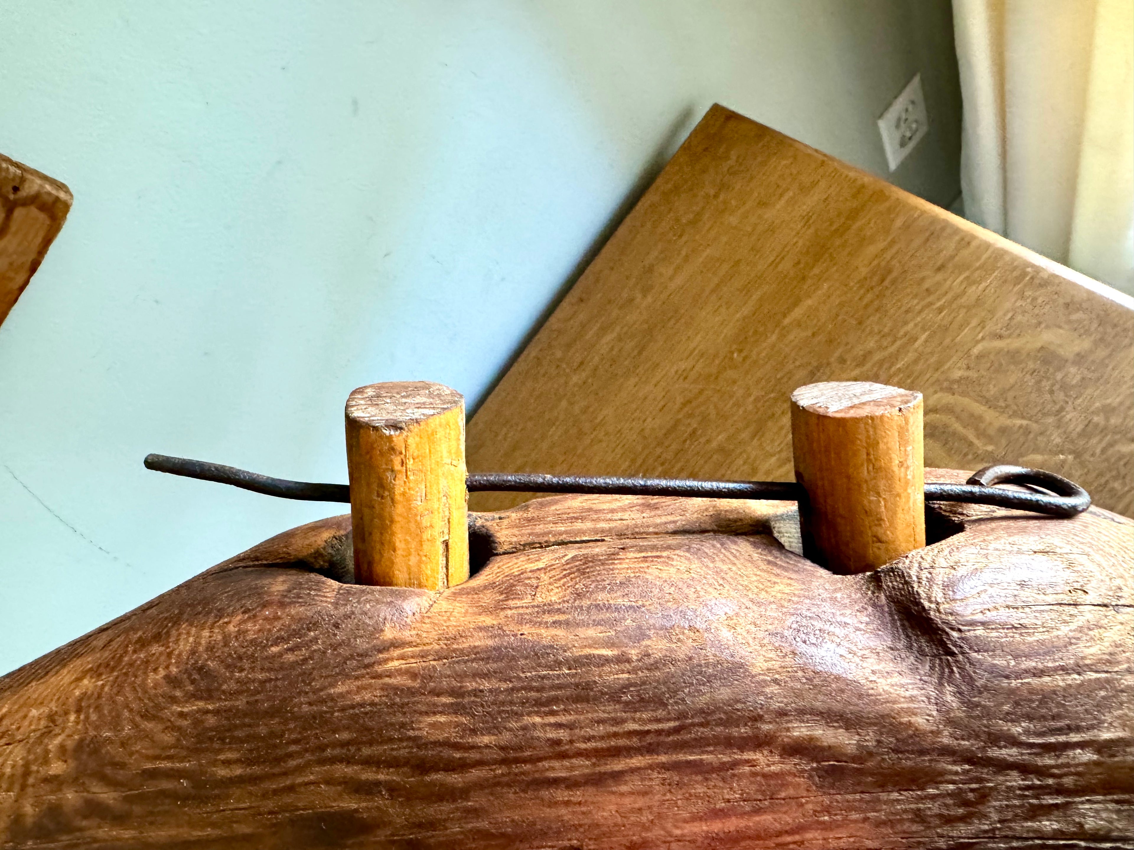 Antique Single Ox Yoke | Large Ox Yoke | Rustic Wood and Steel Single Ox Yoke | Small Primitive Handmade Oxen Yoke | Farmhouse Decor | Western Decor