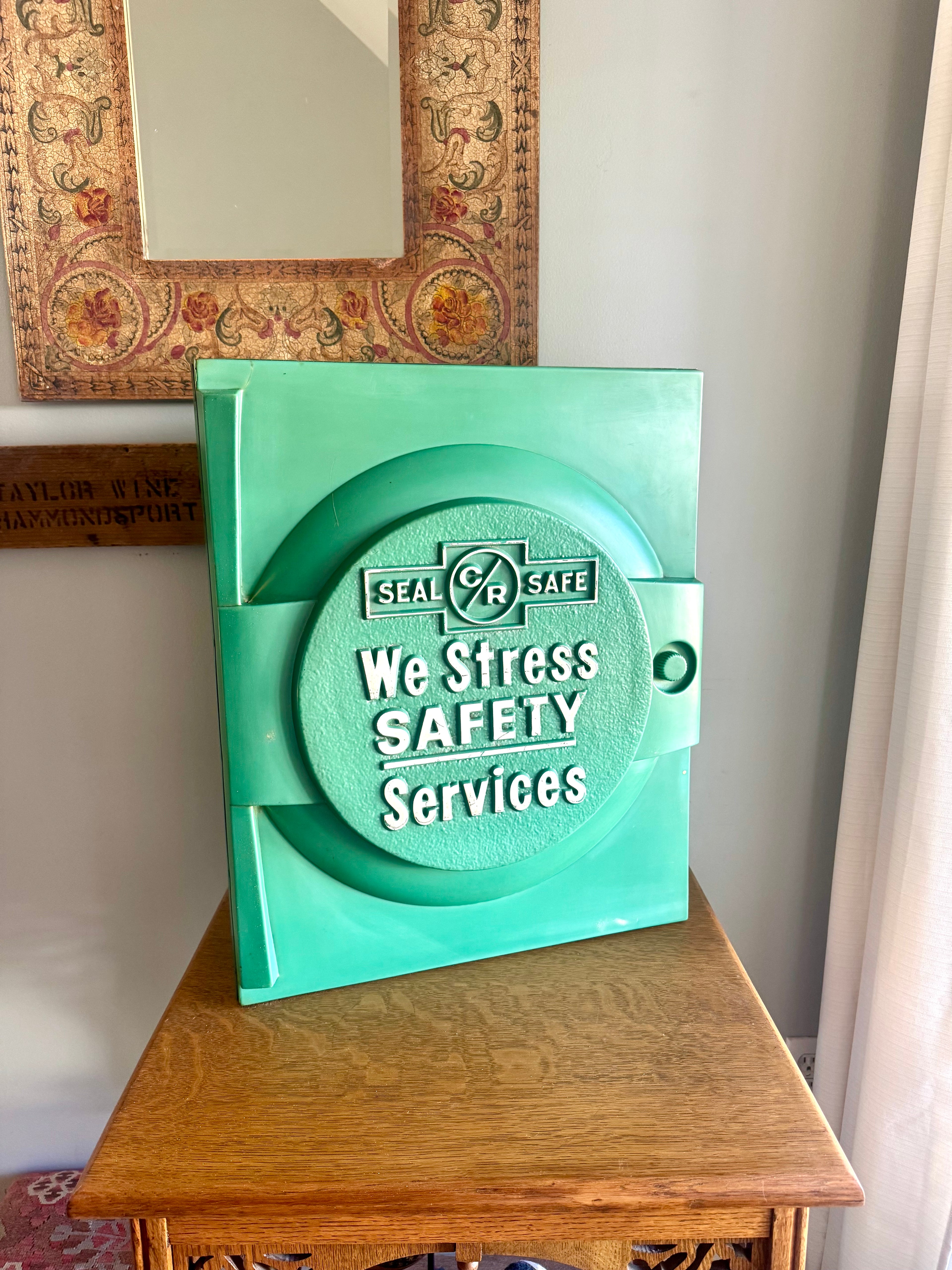 Vintage C/R Quality Oil Seal Wall Cabinet | Industrial Parts Cabinet | Mechanics Cabinet | Industrial Metal Display Cabinet | Industrial Decor Cabinet