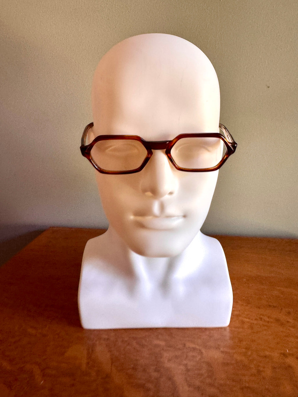 Vtg Geometric Tortoiseshell Framed Eyeglasses ~ Italian Hexagon Tortoiseshell Eyewear