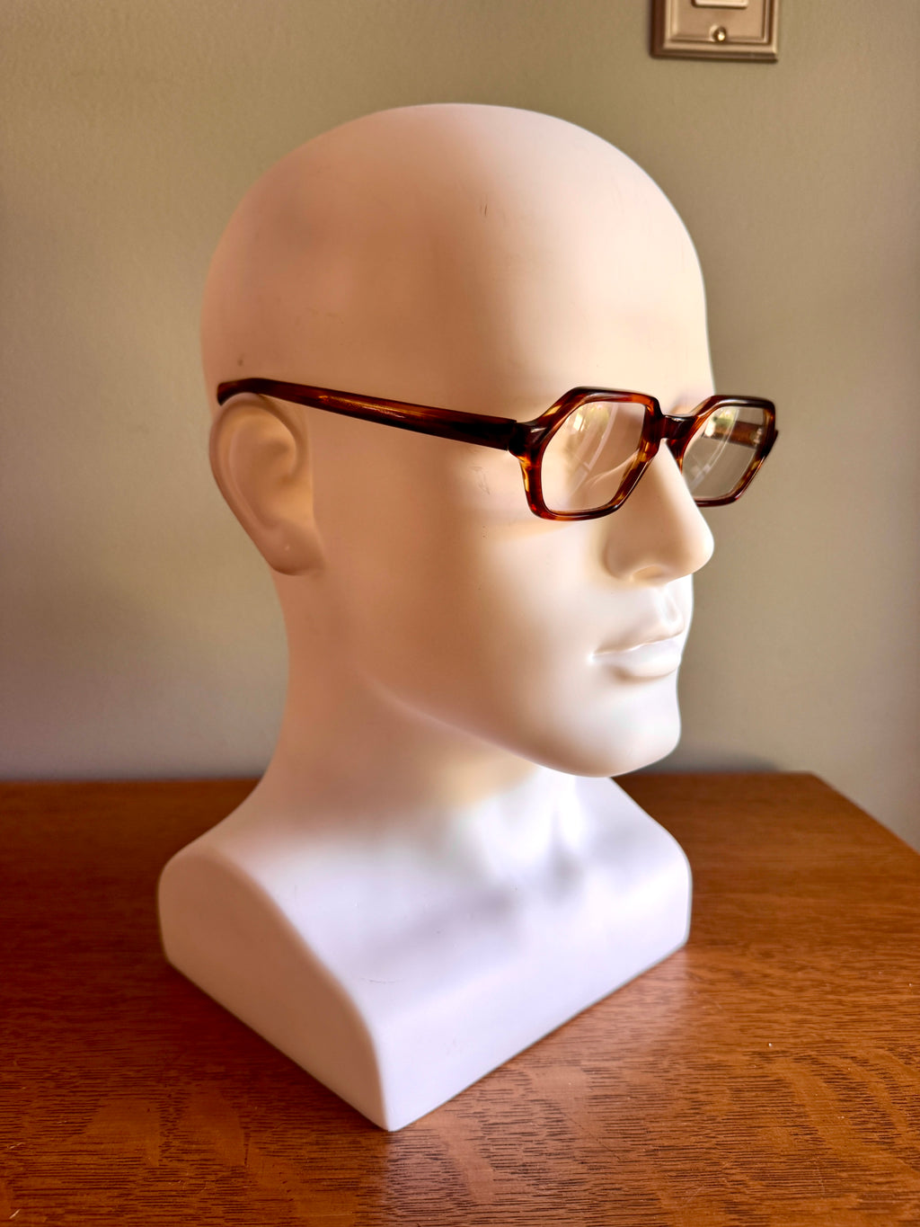 Vtg Geometric Tortoiseshell Framed Eyeglasses ~ Italian Hexagon Tortoiseshell Eyewear