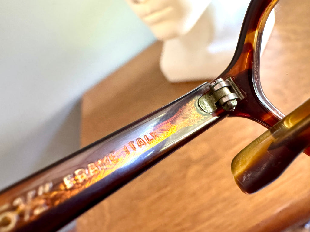 Vtg Geometric Tortoiseshell Framed Eyeglasses ~ Italian Hexagon Tortoiseshell Eyewear