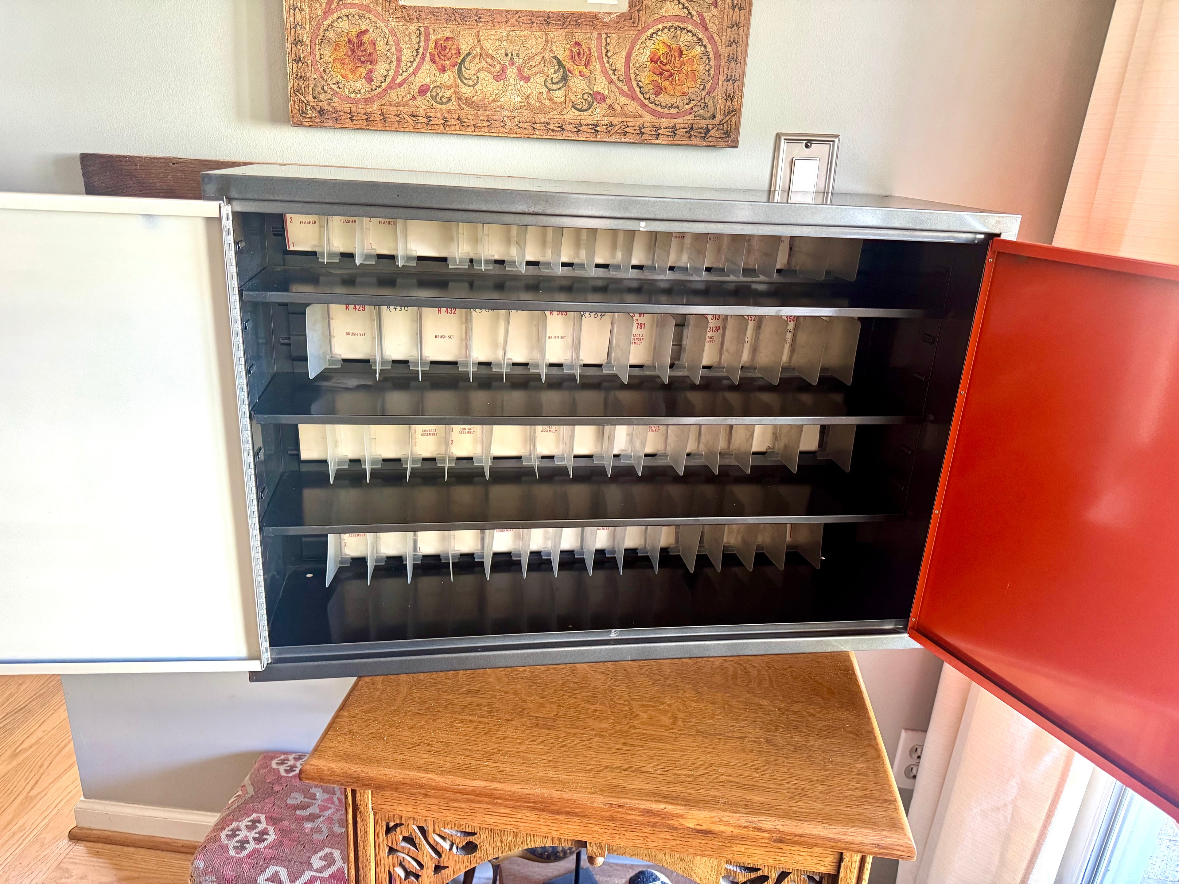 Industrial Echlin Napa Parts Cabinet | Mechanics Cabinet | Industrial Napa Parts Cabinet | Industrial Liquor Cabinet