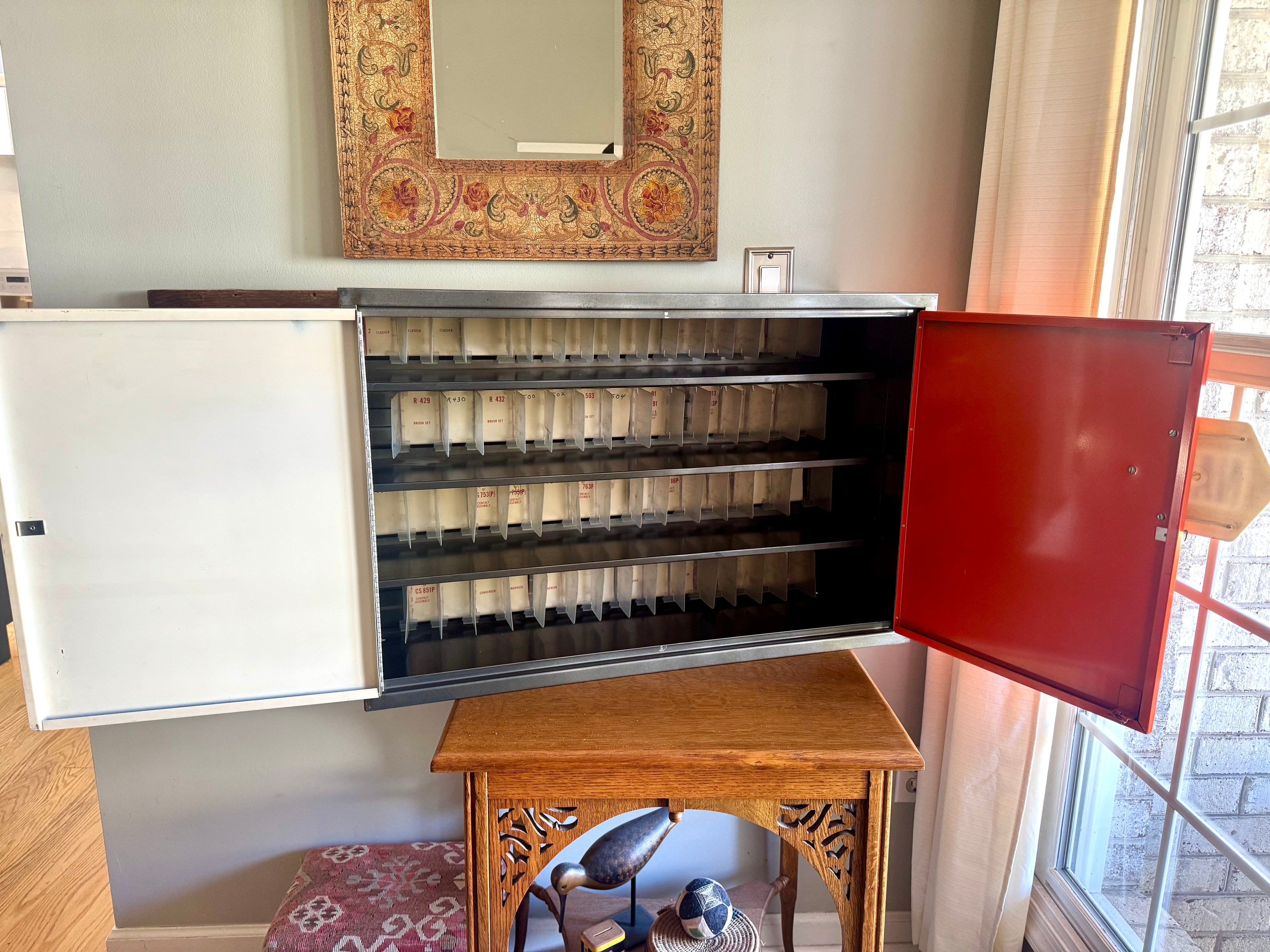 Industrial Echlin Napa Parts Cabinet | Mechanics Cabinet | Industrial Napa Parts Cabinet | Industrial Liquor Cabinet