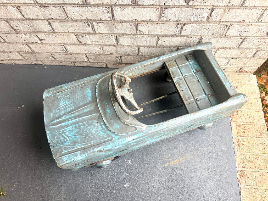 1960's Distressed Murray "Tee Bird" Pedal Car | Rustic Murray Pedal Car With New Tires