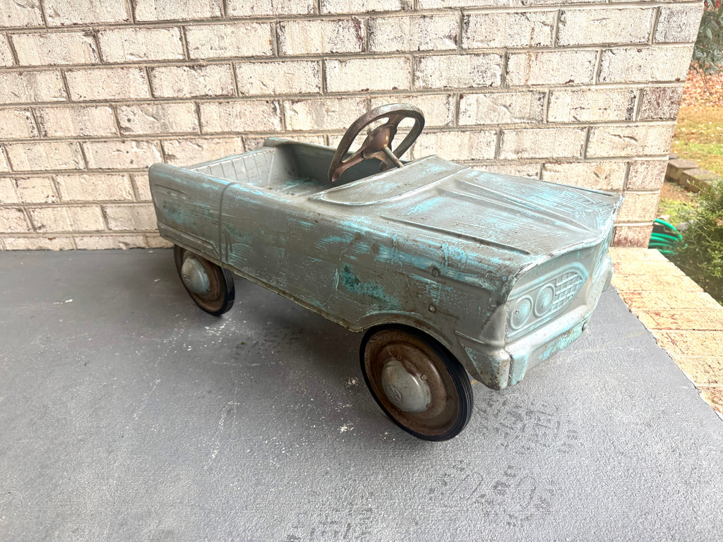 1960's Distressed Murray "Tee Bird" Pedal Car | Rustic Murray Pedal Car With New Tires