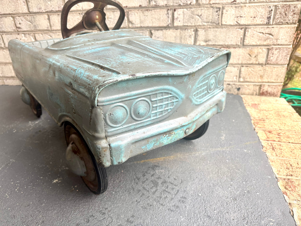 1960's Distressed Murray "Tee Bird" Pedal Car | Rustic Murray Pedal Car With New Tires