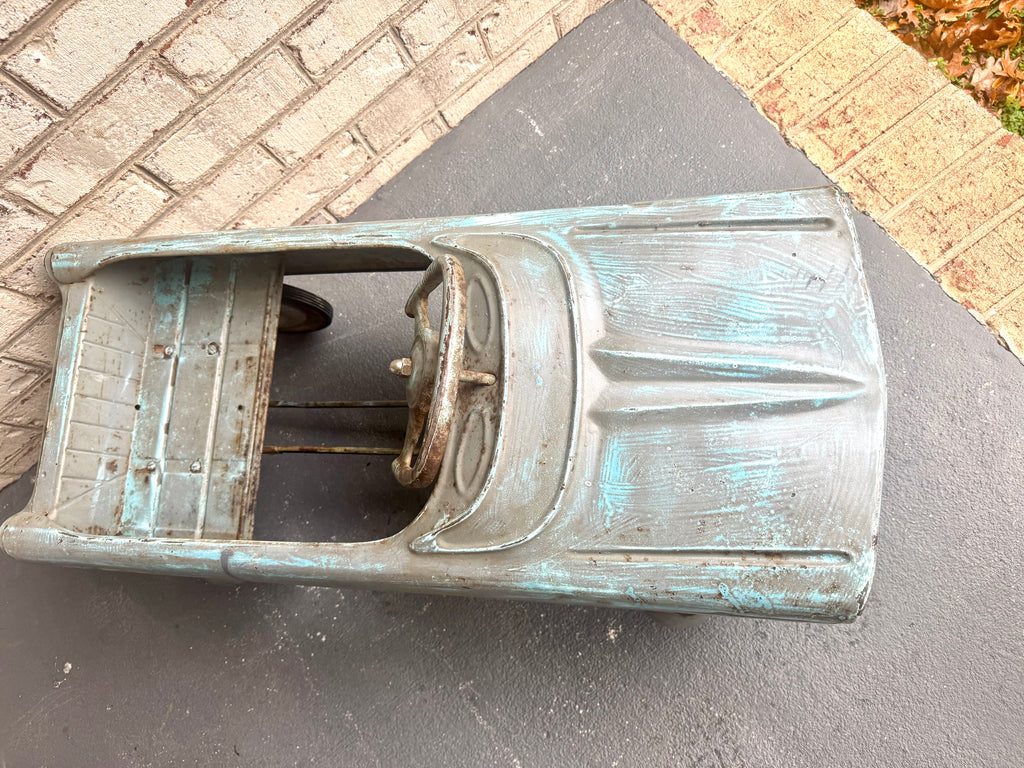 1960's Distressed Murray "Tee Bird" Pedal Car | Rustic Murray Pedal Car With New Tires