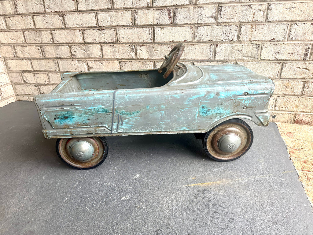 1960's Distressed Murray "Tee Bird" Pedal Car | Rustic Murray Pedal Car With New Tires