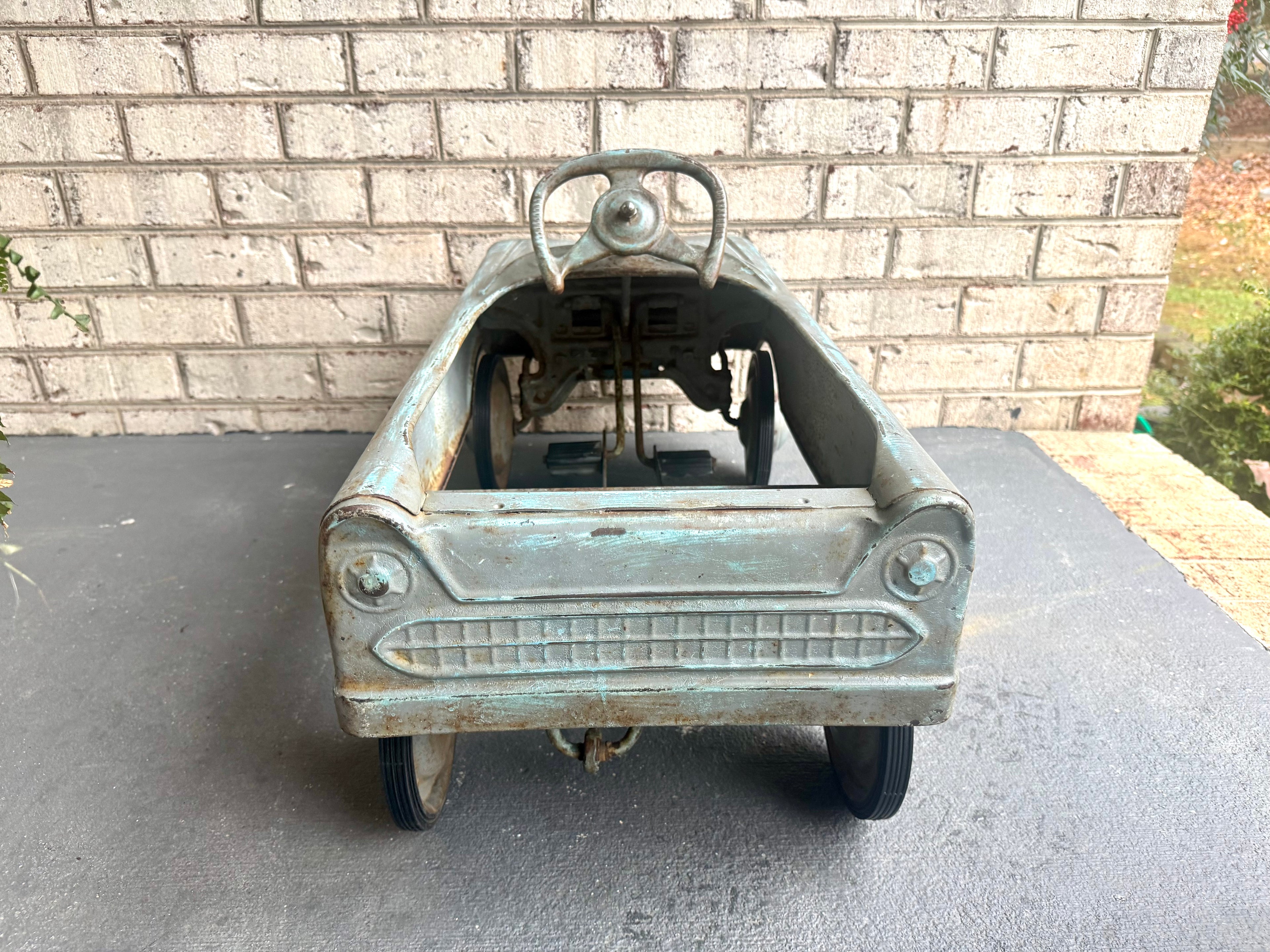 1960's Distressed Murray "Tee Bird" Pedal Car | Rustic Murray Pedal Car With New Tires
