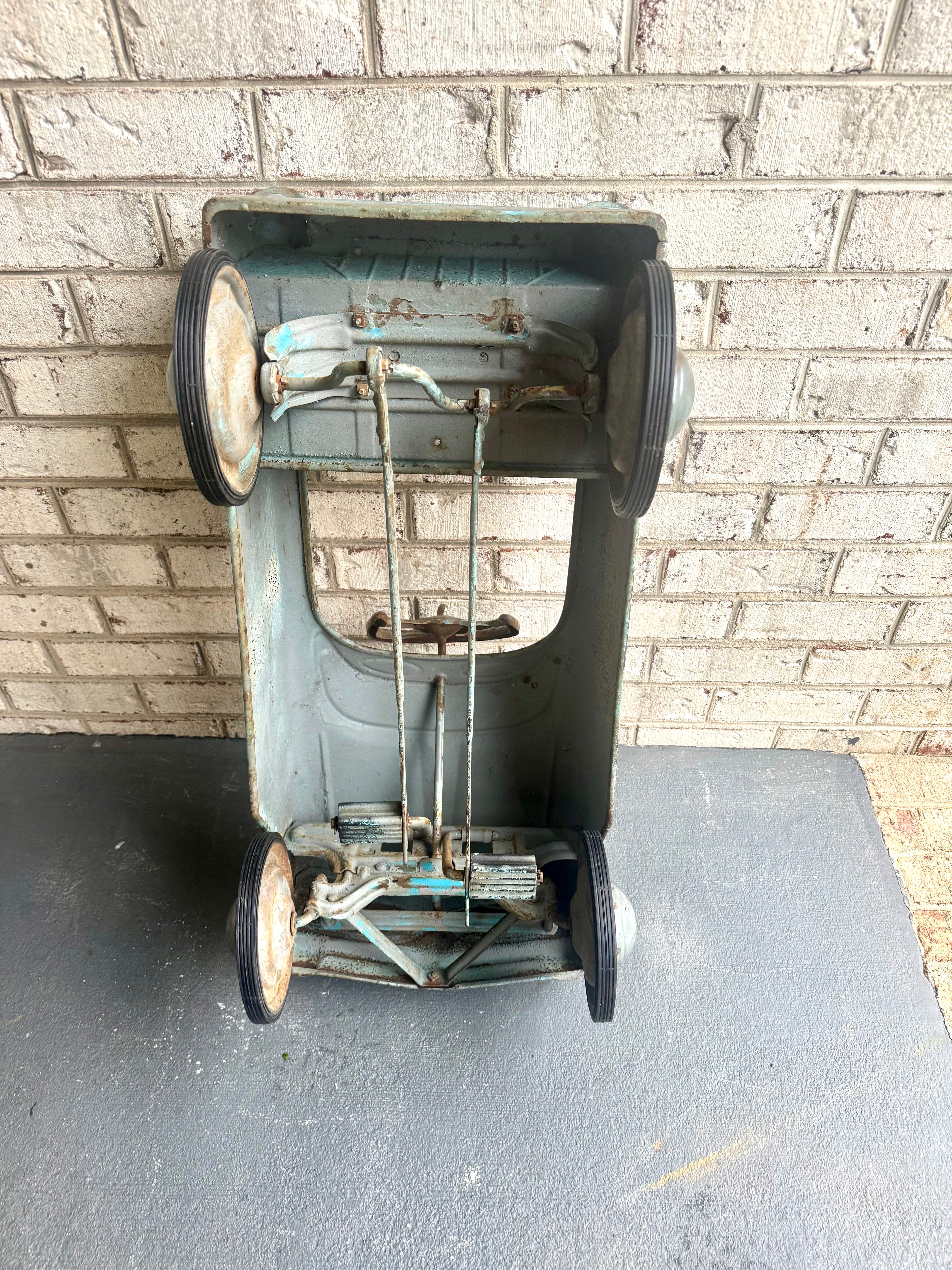 1960's Distressed Murray "Tee Bird" Pedal Car | Rustic Murray Pedal Car With New Tires