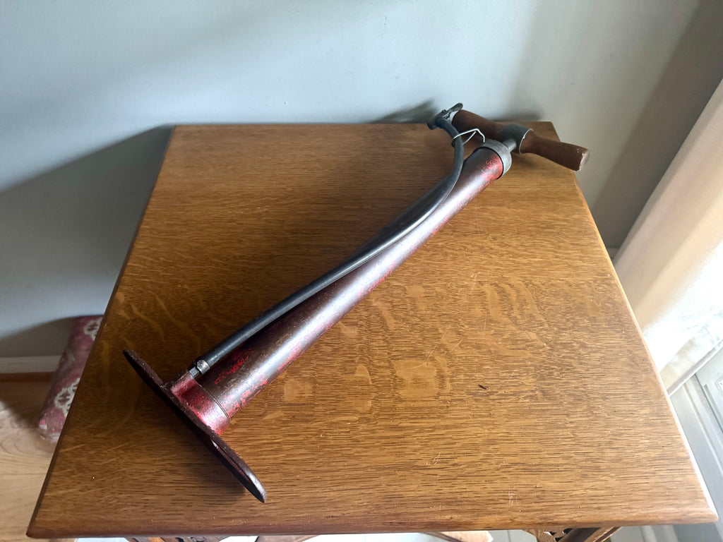 Vtg Metal and Wood Air Pump | Unbreakable Metal Tire Pump