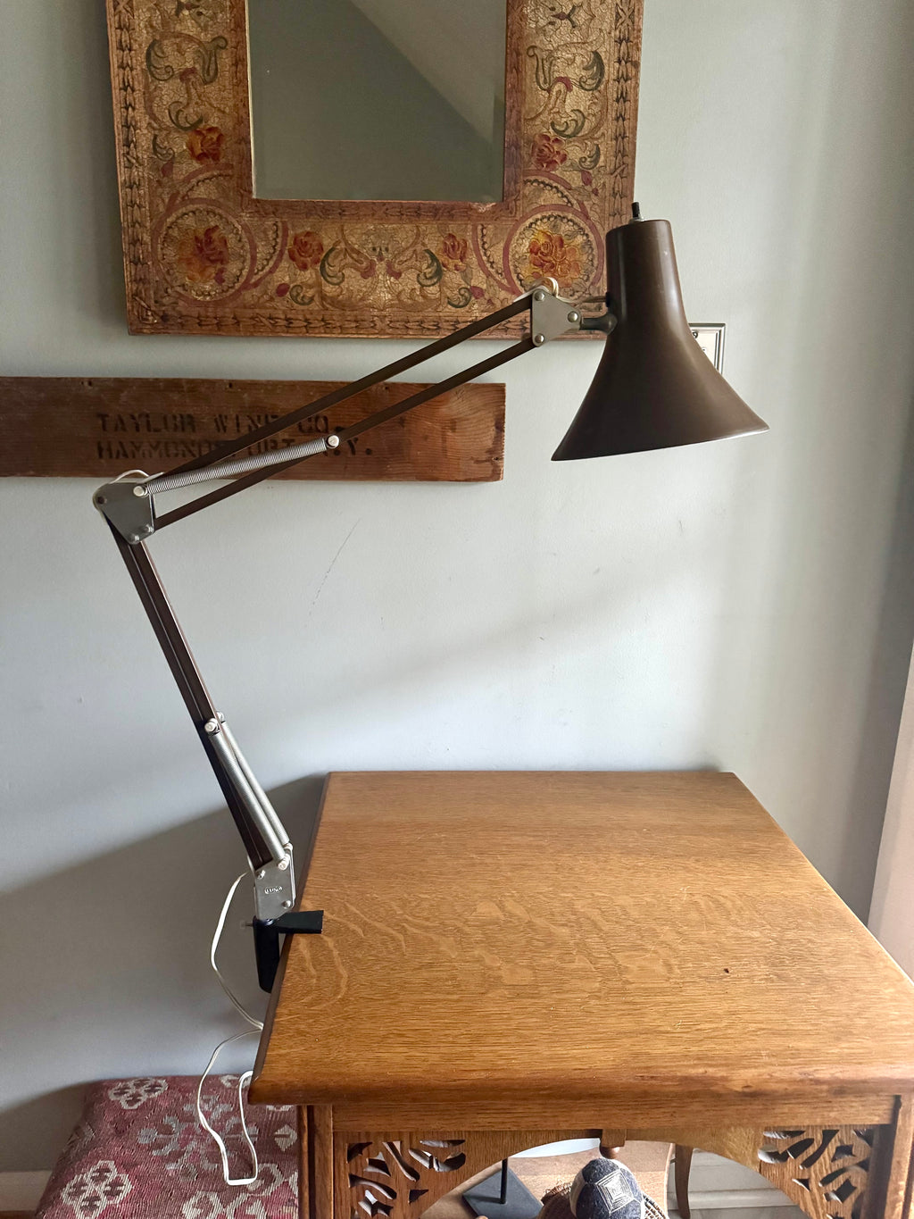 Vtg Luxo Articulating Drafting Lamp | MCM Brown Luxo Drafting Lamp