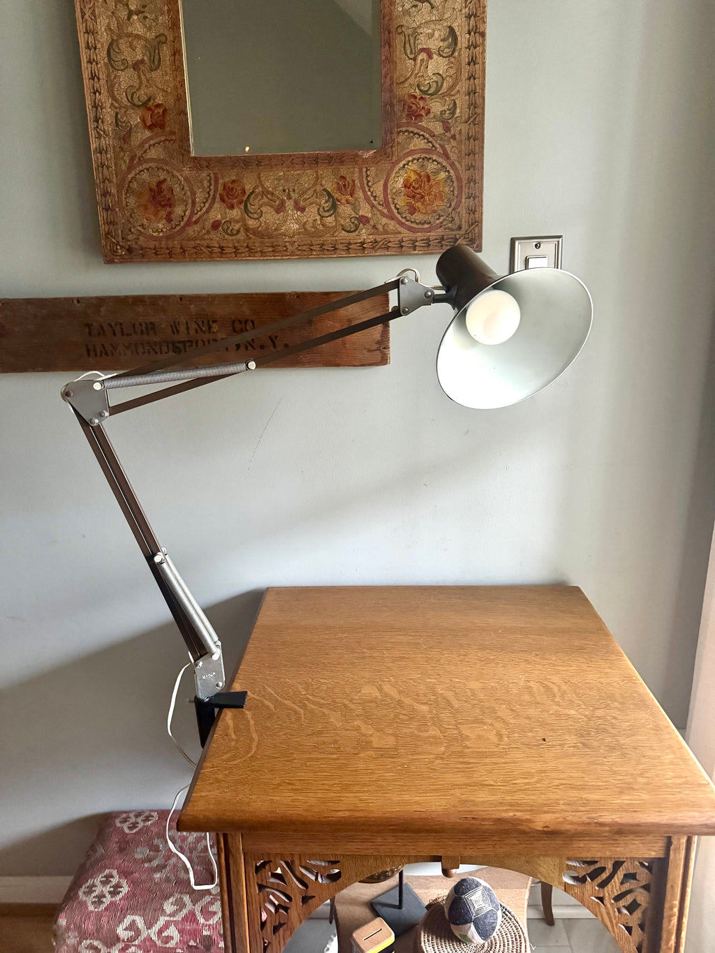 Vtg Luxo Articulating Drafting Lamp | MCM Brown Luxo Drafting Lamp