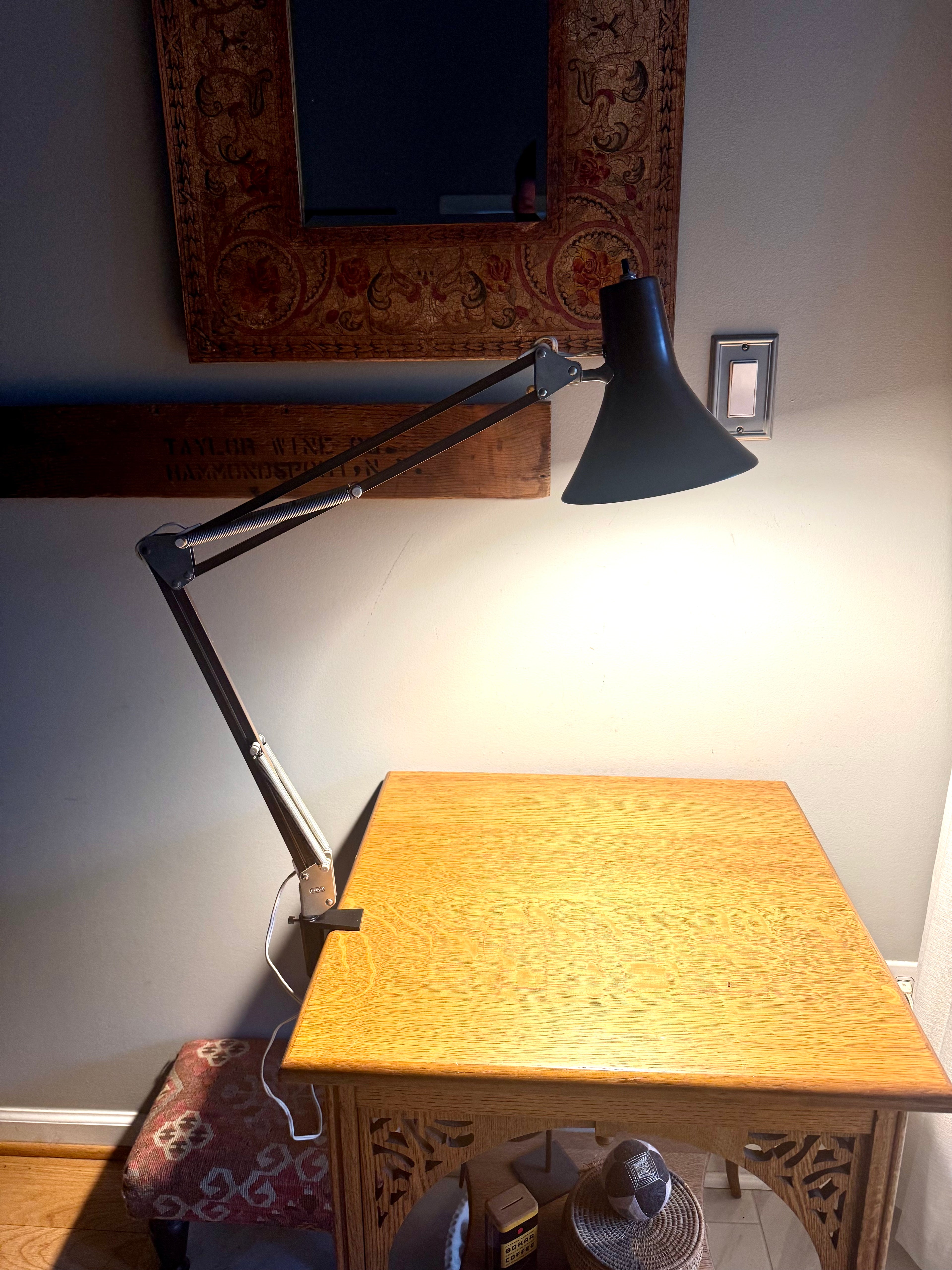 Vtg Luxo Articulating Drafting Lamp | MCM Brown Luxo Drafting Lamp