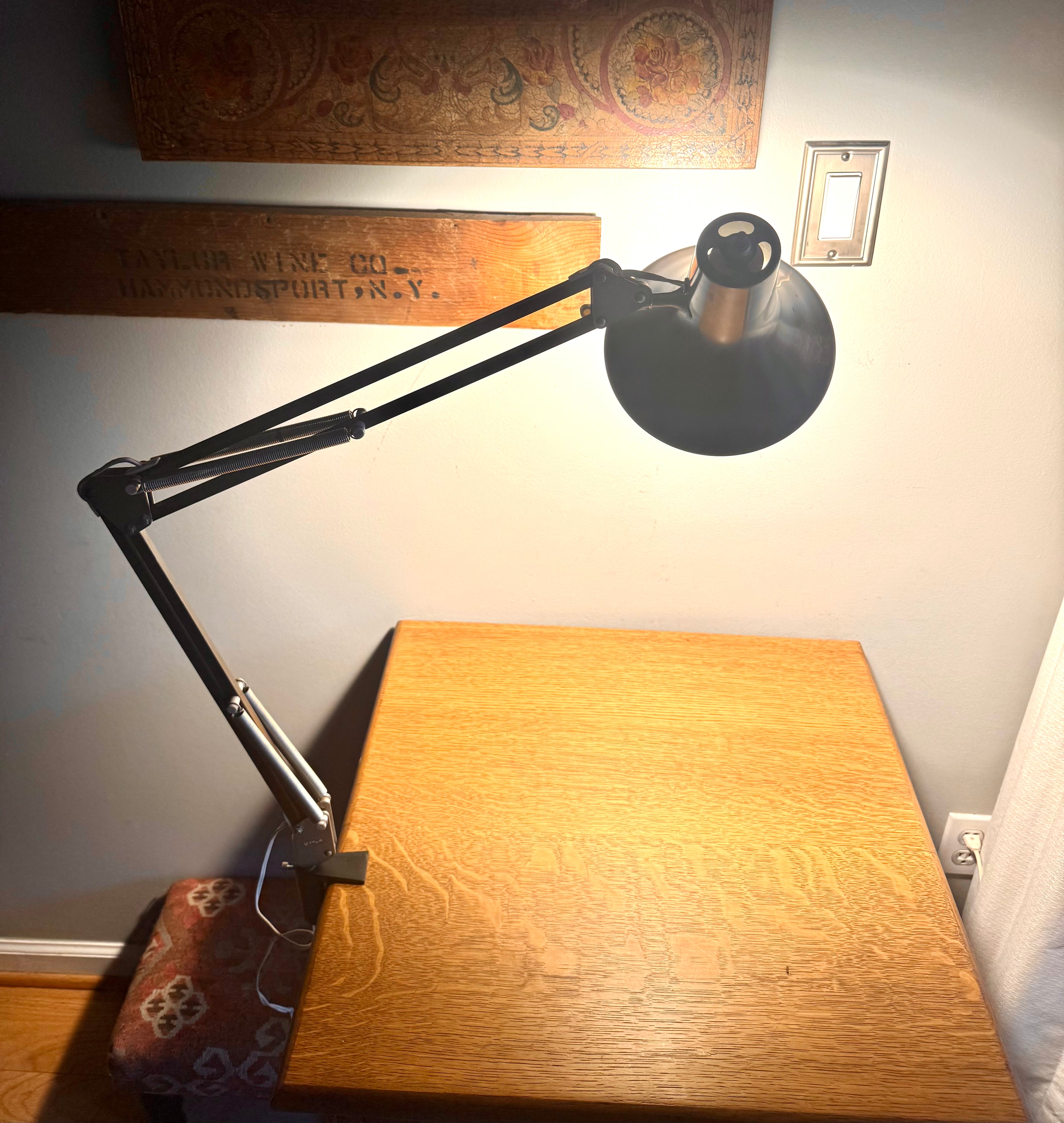 Vtg Luxo Articulating Drafting Lamp | MCM Brown Luxo Drafting Lamp