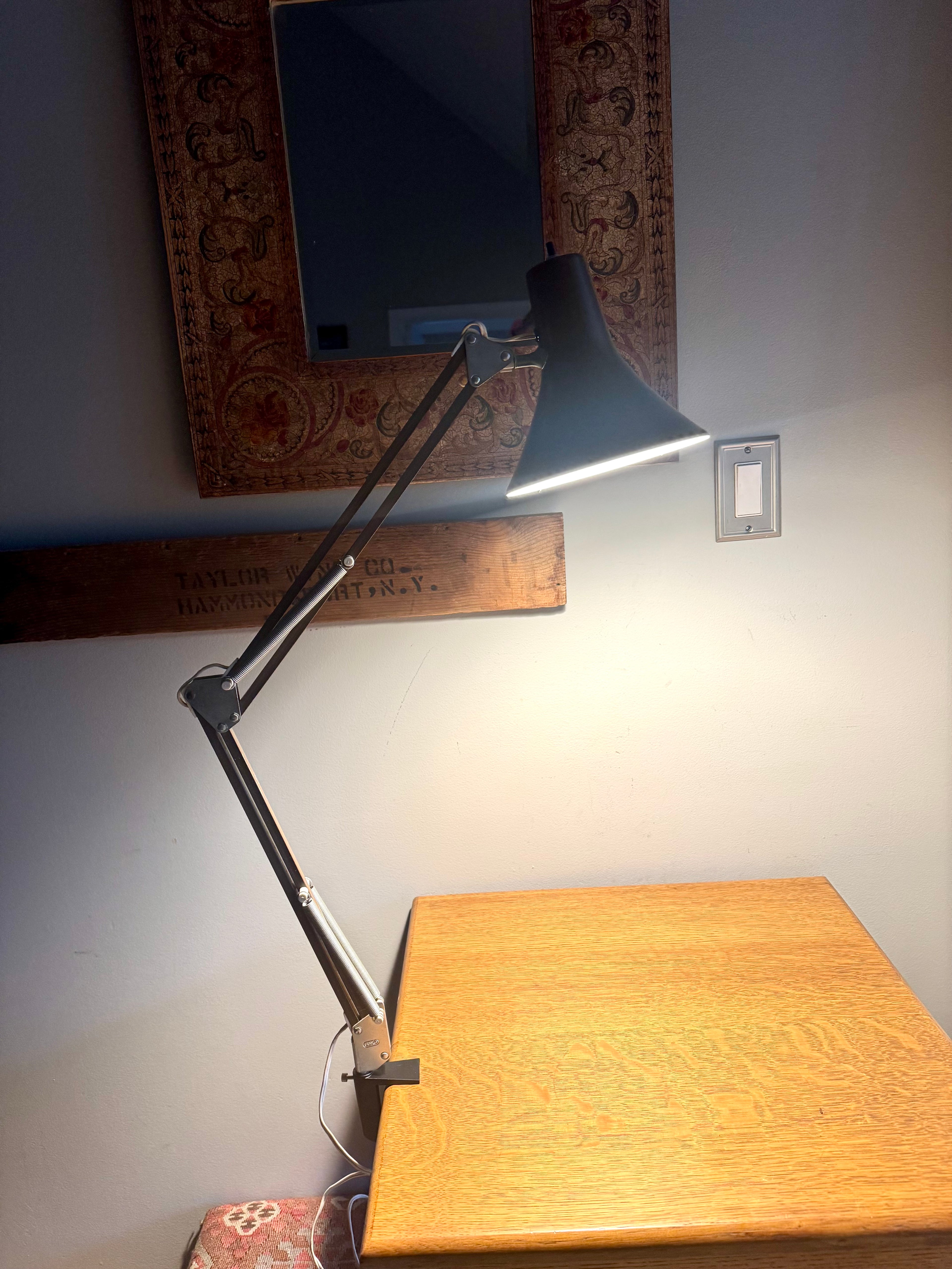 Vtg Luxo Articulating Drafting Lamp | MCM Brown Luxo Drafting Lamp