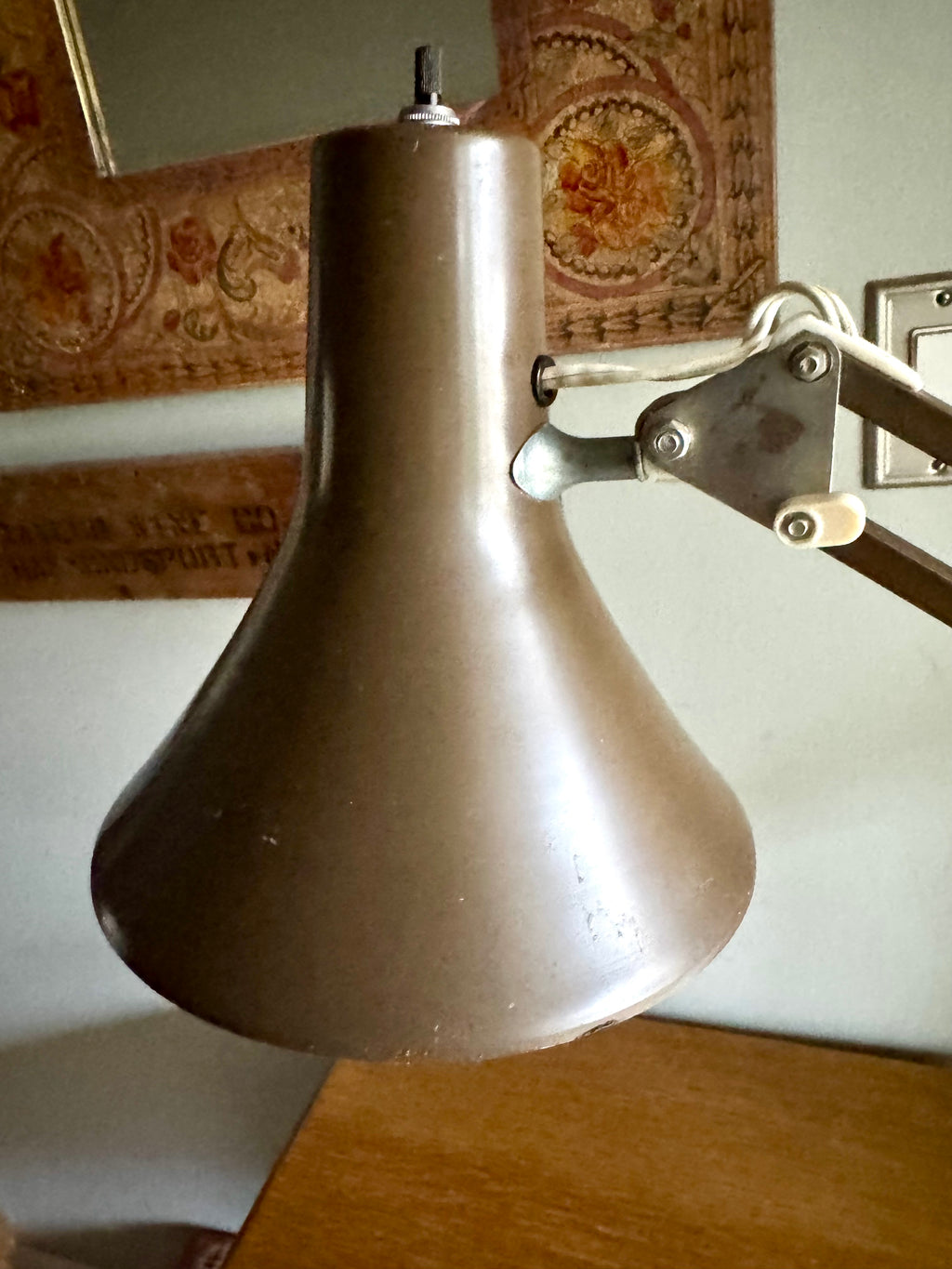 Vtg Luxo Articulating Drafting Lamp | MCM Brown Luxo Drafting Lamp