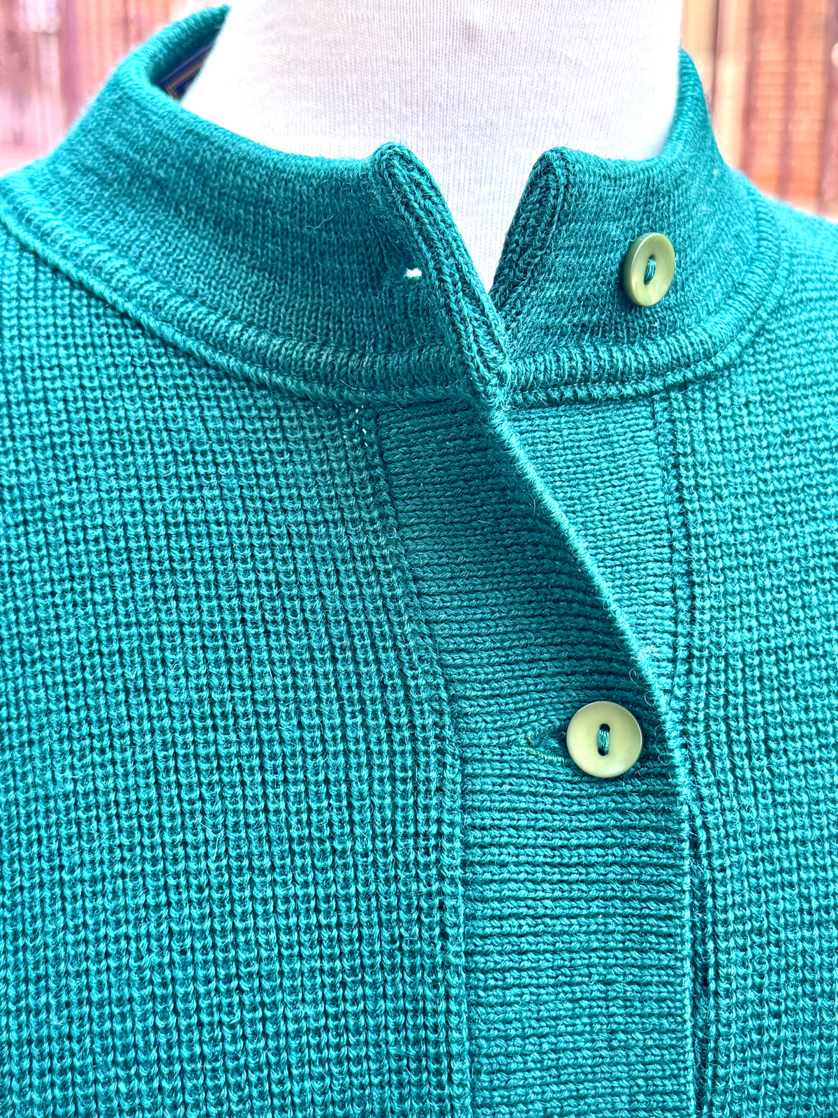 1930's/40's Pure Wool Deep Emerald Green Cardigan Sweater ~ Size M