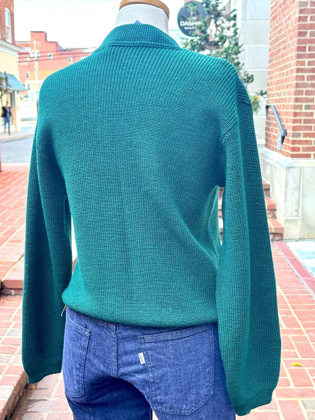 1930's/40's Pure Wool Deep Emerald Green Cardigan Sweater ~ Size M