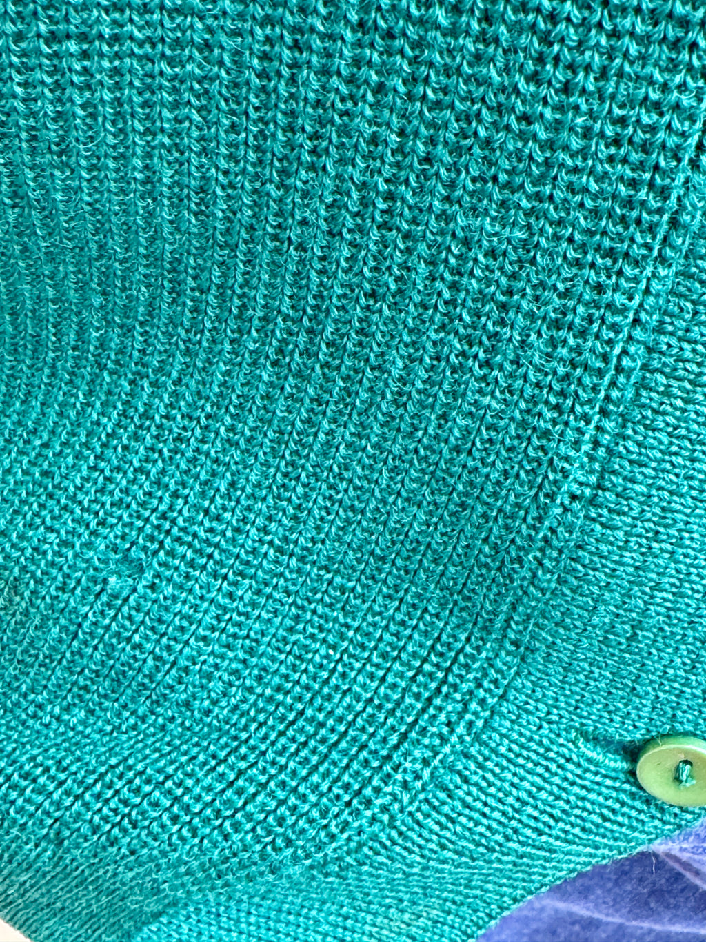 1930's/40's Pure Wool Deep Emerald Green Cardigan Sweater ~ Size M